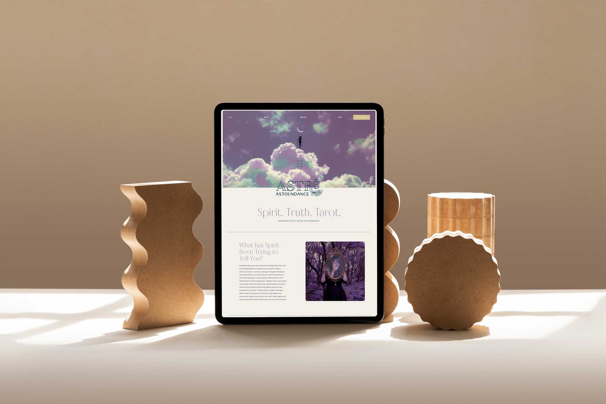 mockup of astre astoundance website on taurus template
