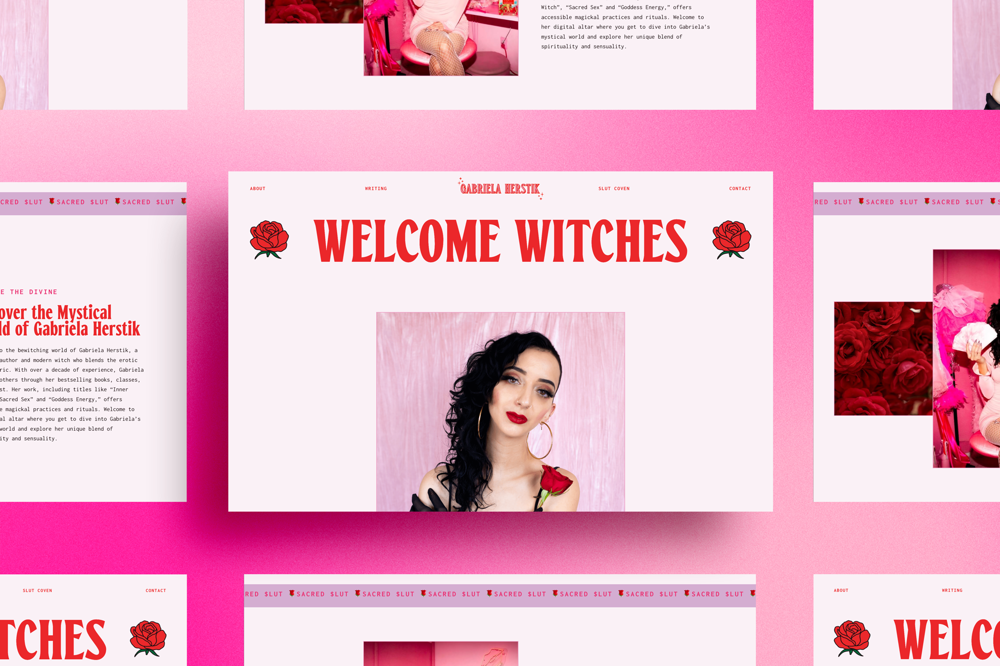 Mockup of home page design for Gabriela Herstik