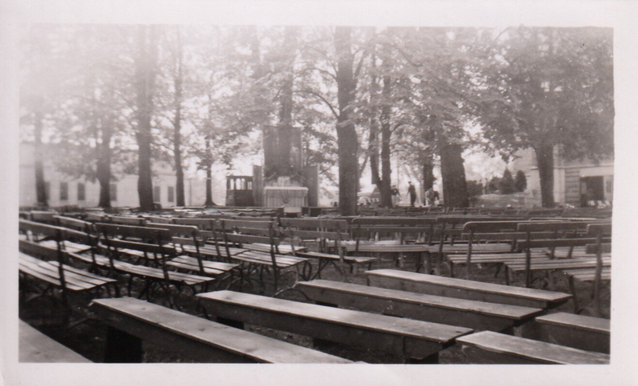  Benches arranged for the pilgrimage 