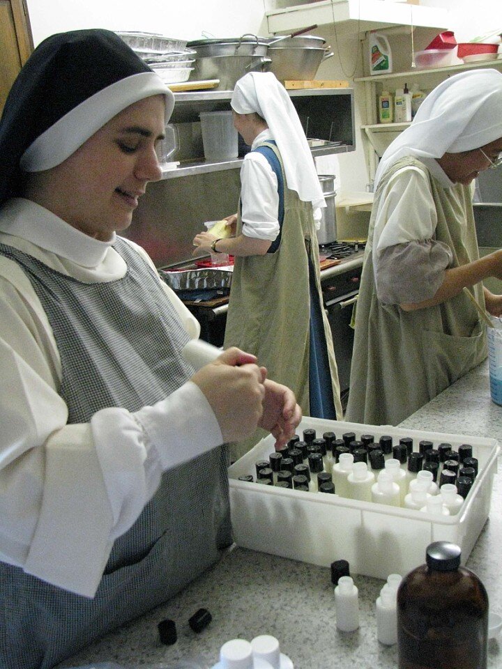 Sr. Mary Catharine; the original soap department was in our very tiny bakery!