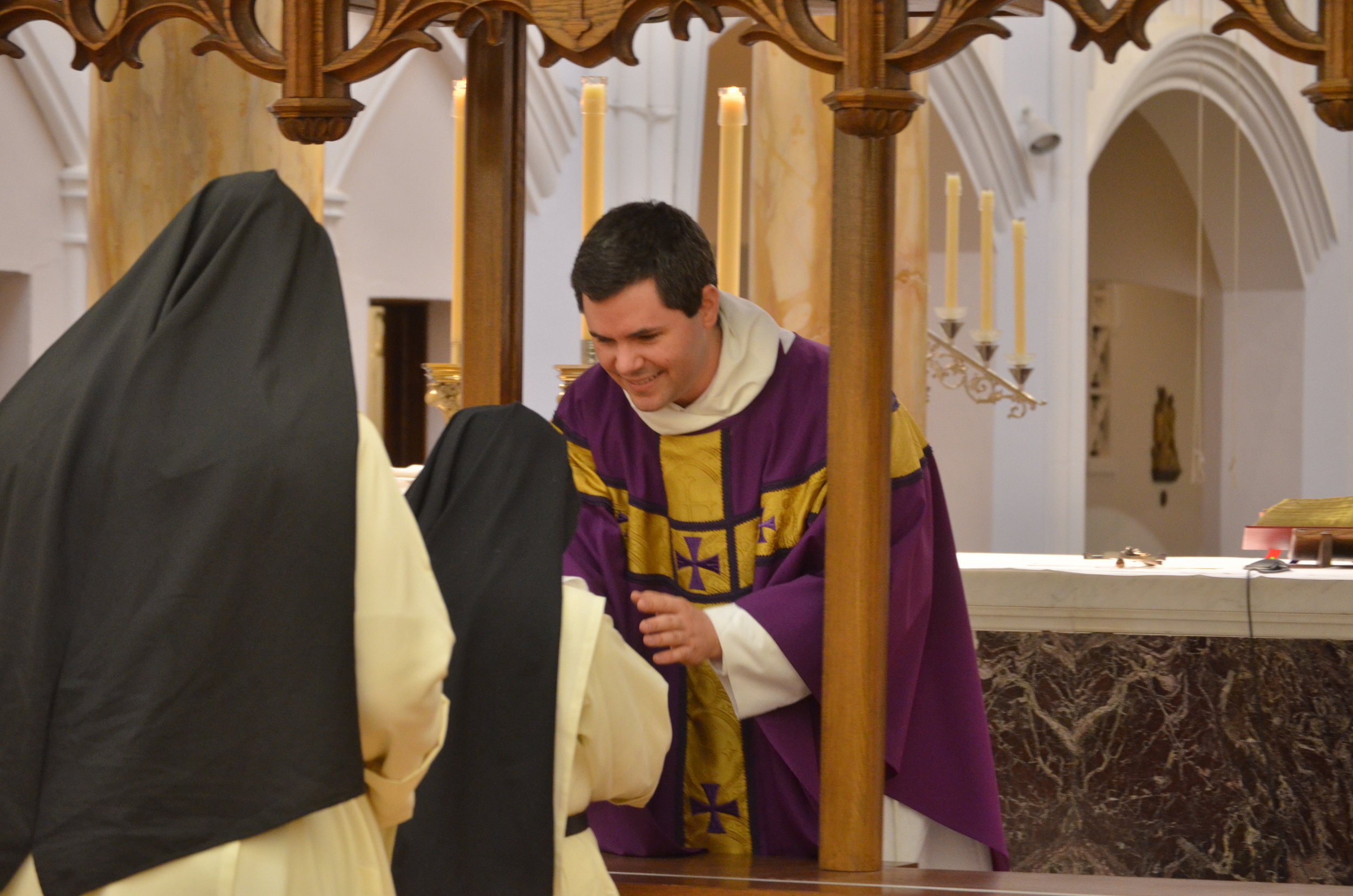 Fr. Patrick gives his "first" blessing to Sr. Maria Agnes