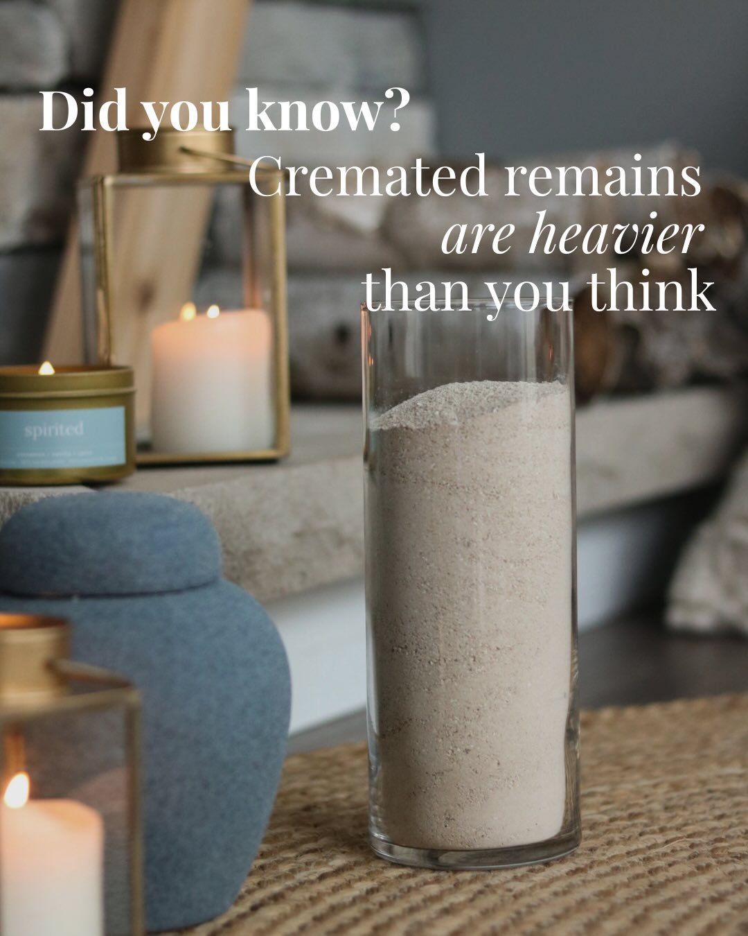 If you&rsquo;re thinking about scattering ashes this spring, here&rsquo;s one thing most families don&rsquo;t expect:

Cremated remains are heavier than people think - it&rsquo;s not like the movies. They&rsquo;re often 5+ lbs and around 3+ litres pe