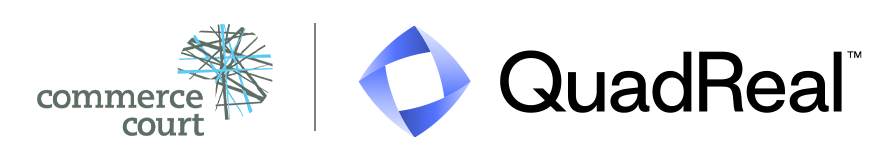 QuadReal x Commerce Court Logo