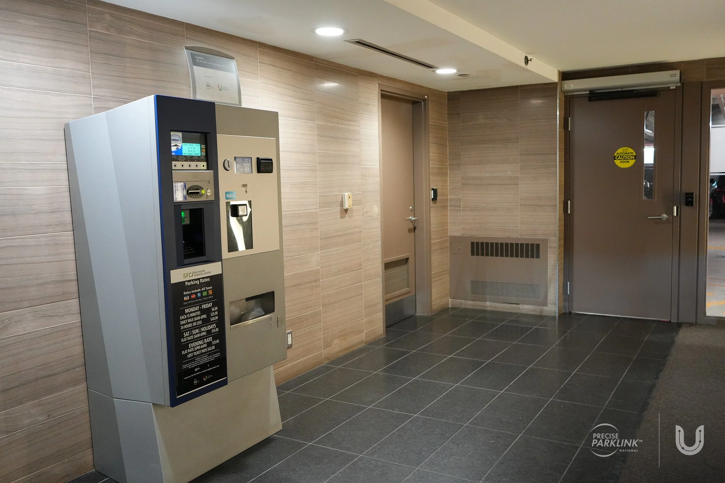 Parking pay station at Southcore Financial Centre