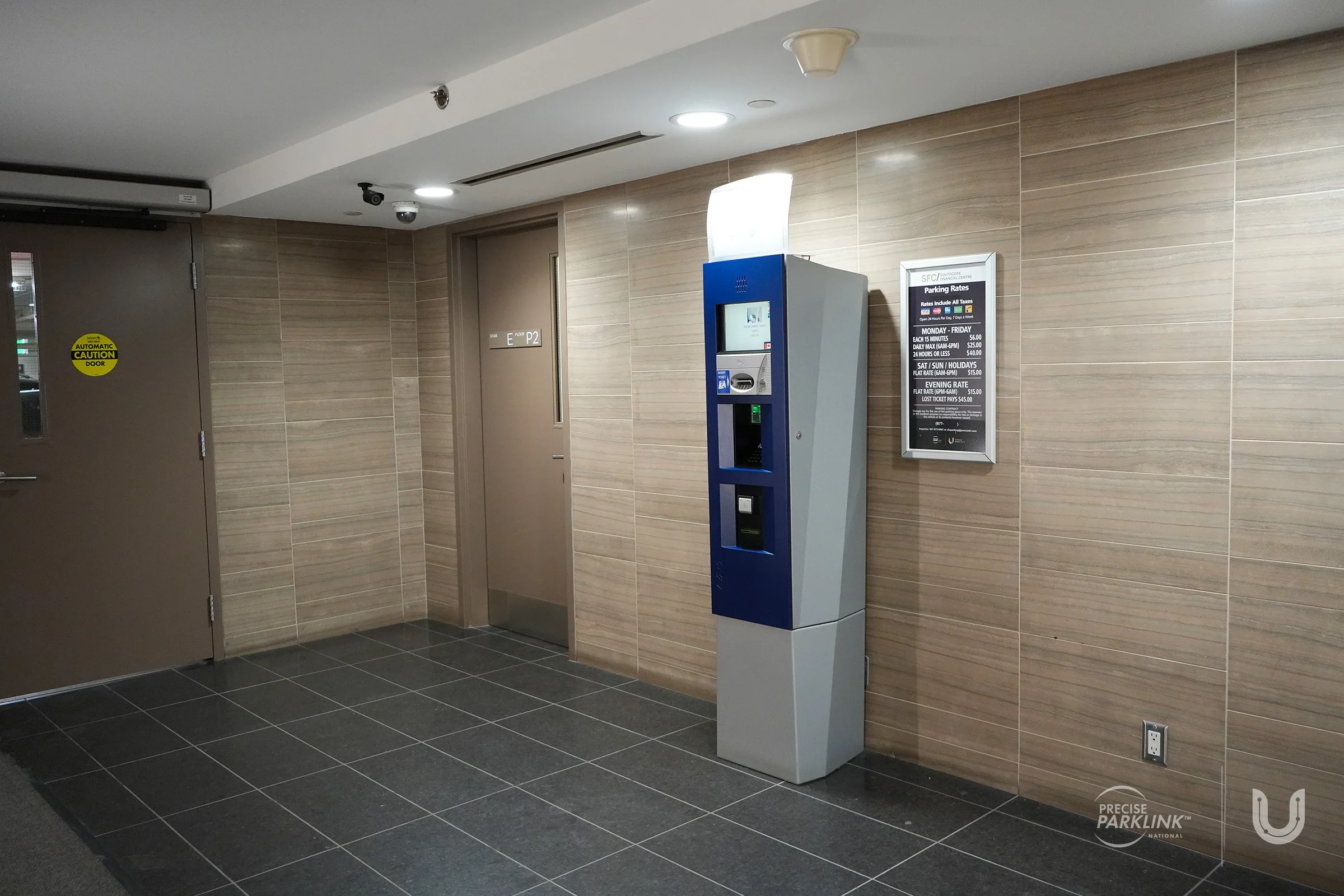 Parking pay station at Southcore Financial Centre