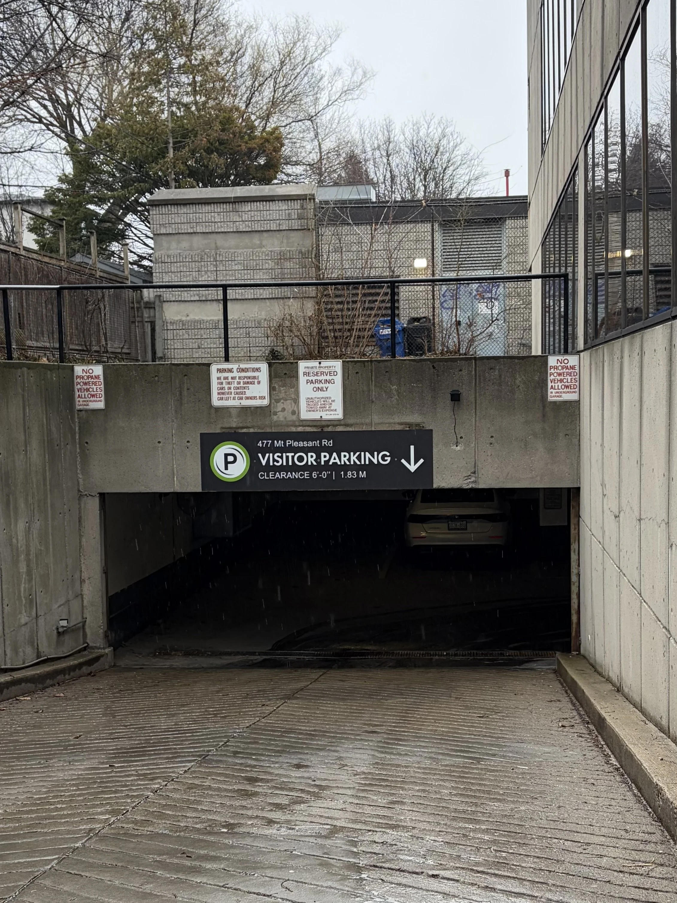 Parking Entrance at 477 Mount Pleasant Rd