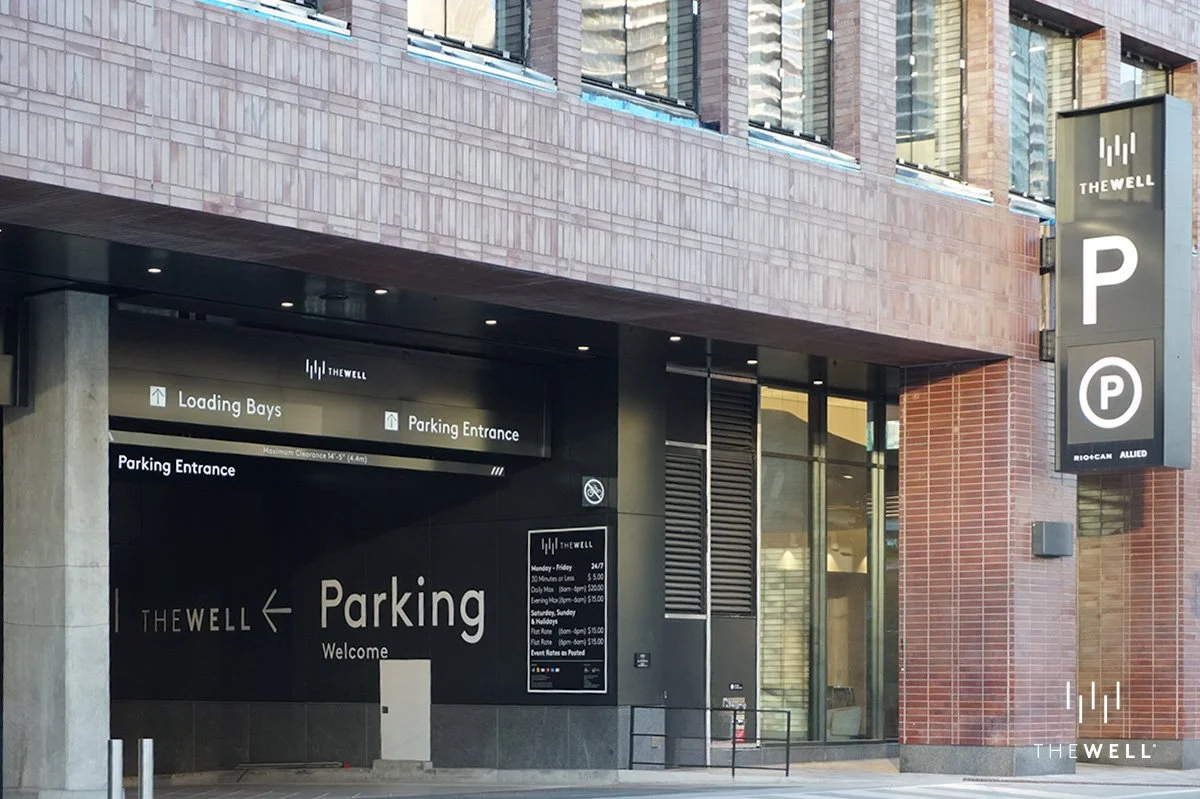 The Well Parking Facility Underground Garage Entrance