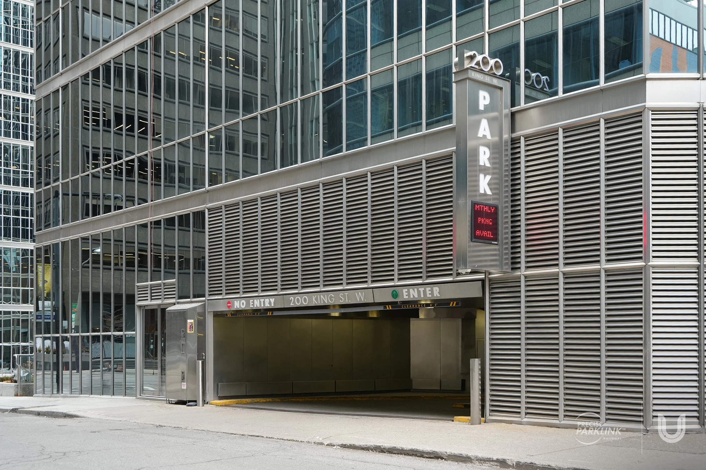 Parking Garage Entrance & Exit at 200 King Street West