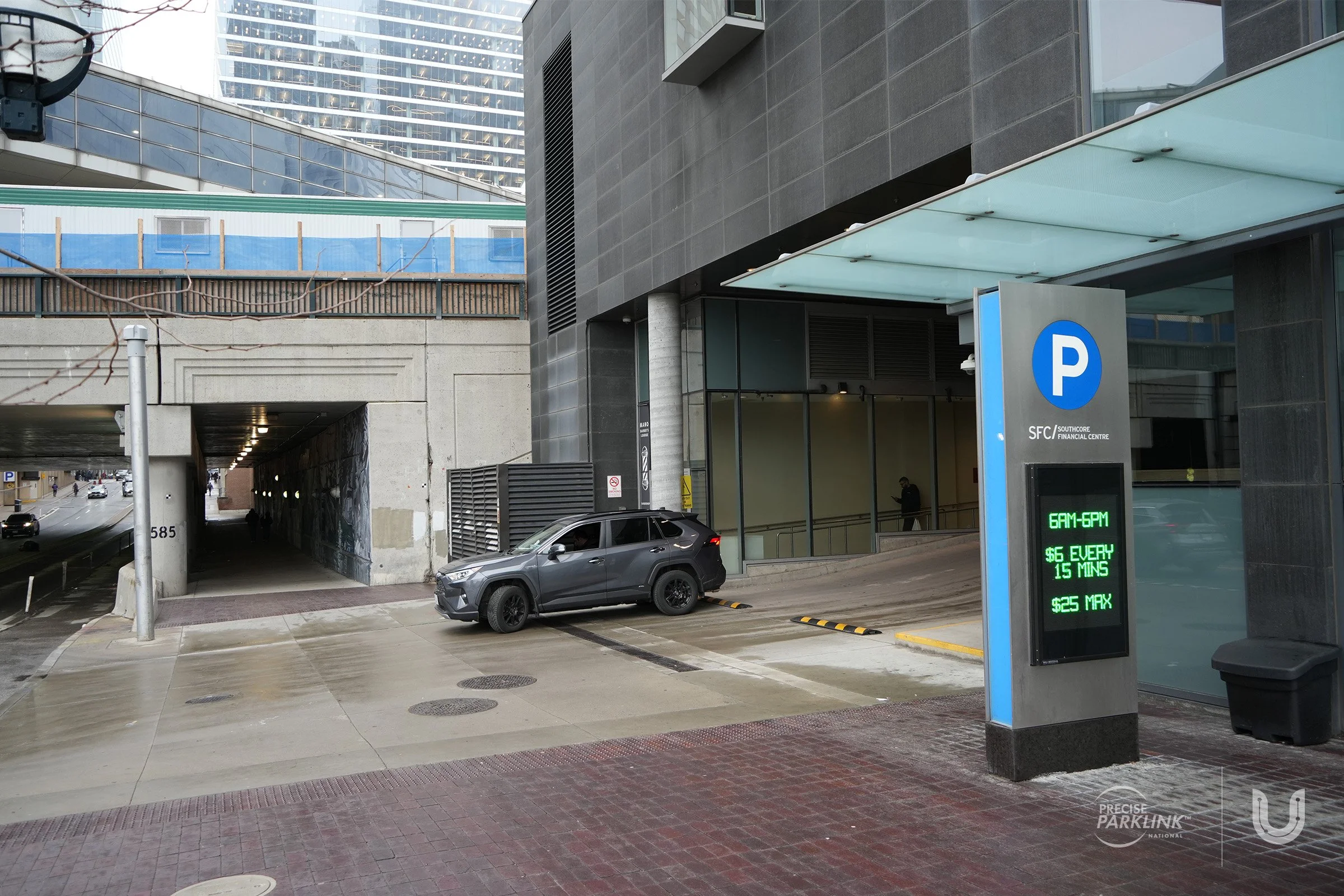 Parking garage exit - Southcore Financial Centre