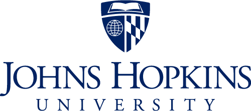 Johns Hopkins University logo with shield emblem and name