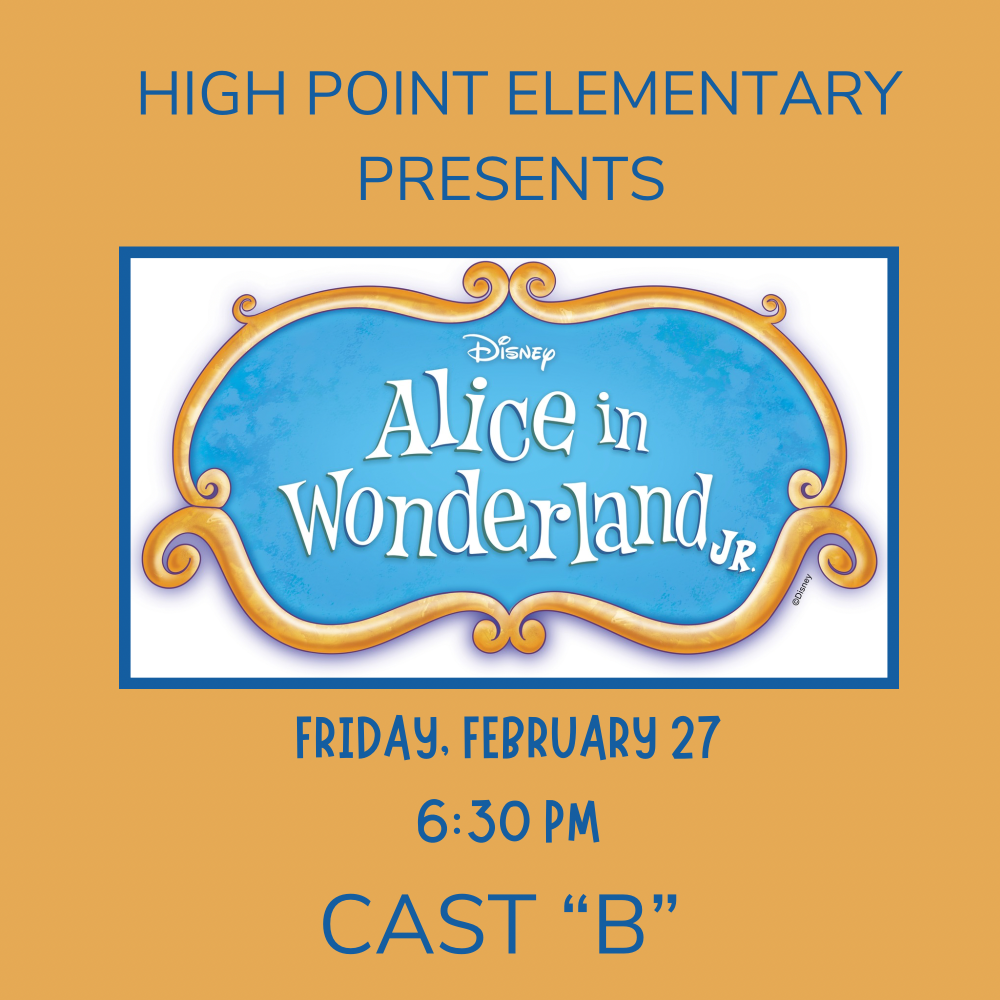 Alice in Wonderland Jr- Friday, February 27