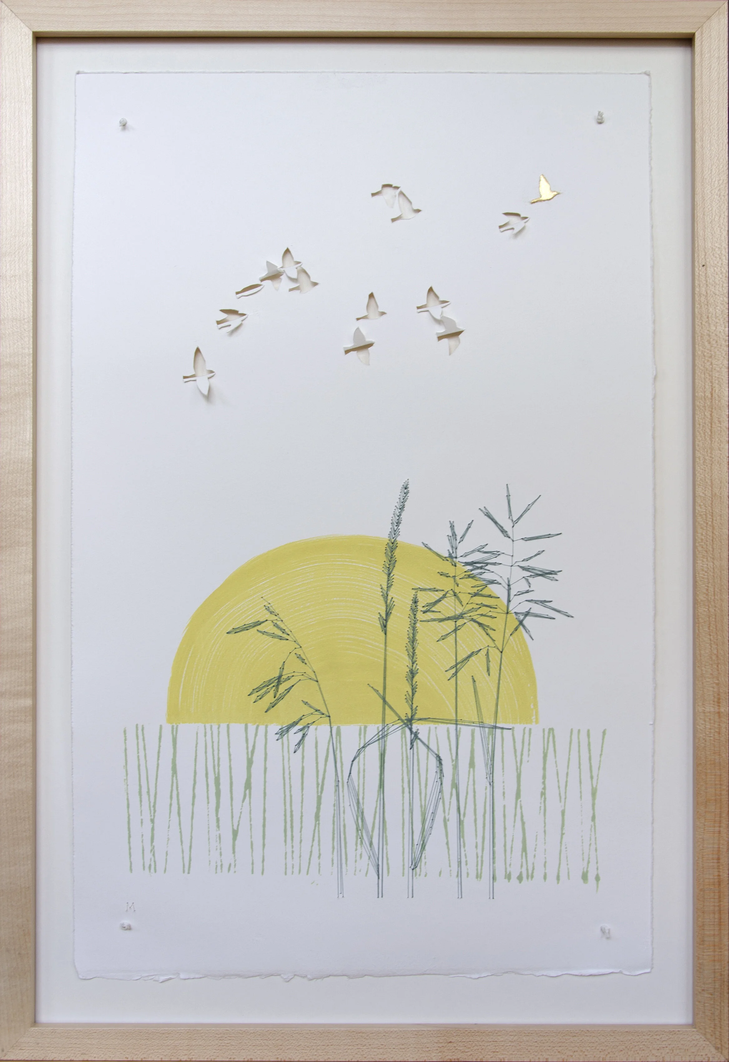 Waxwings II, 13.5x20"  SOLD