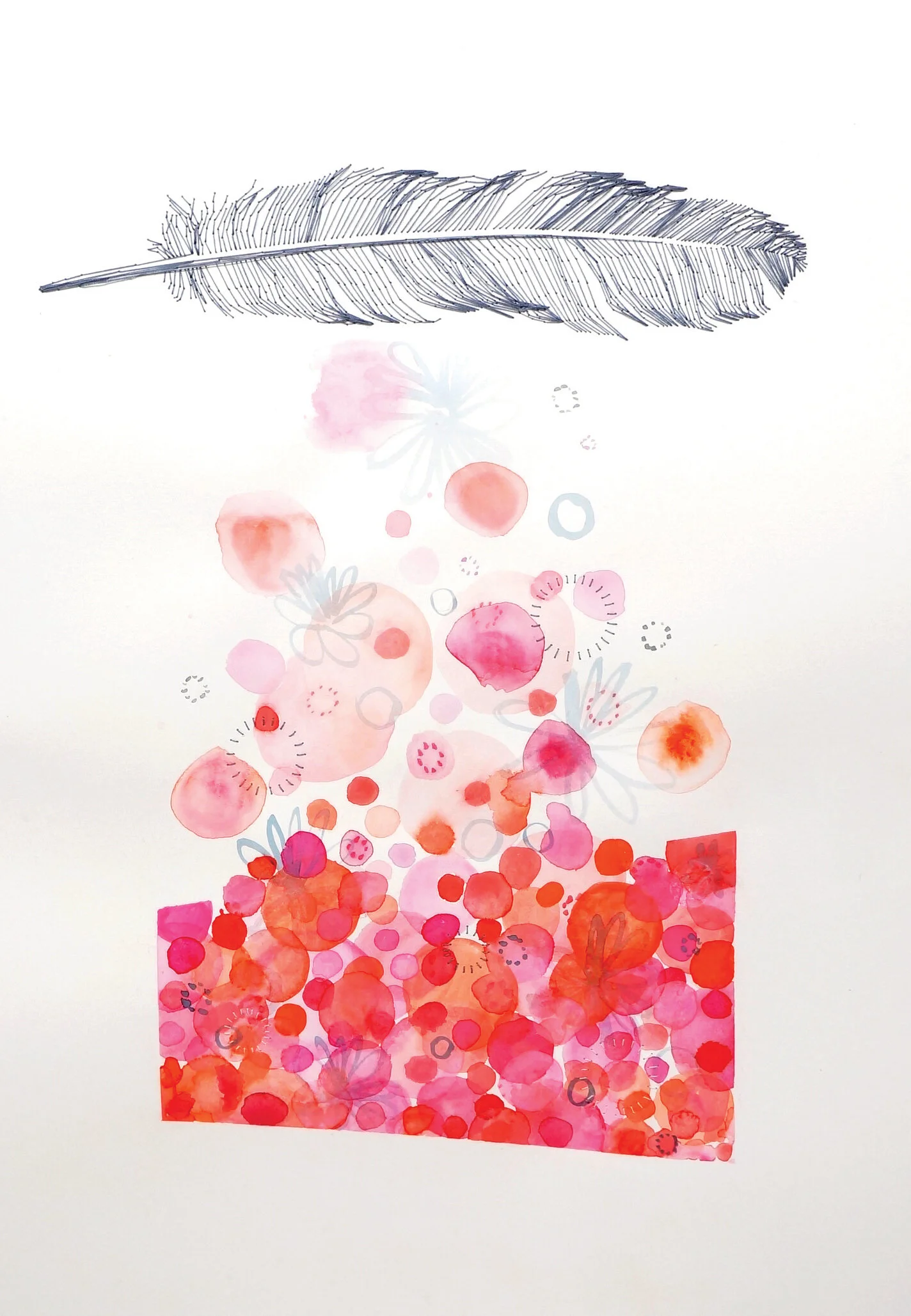 Feather 2, 13.75x18.75”  SOLD