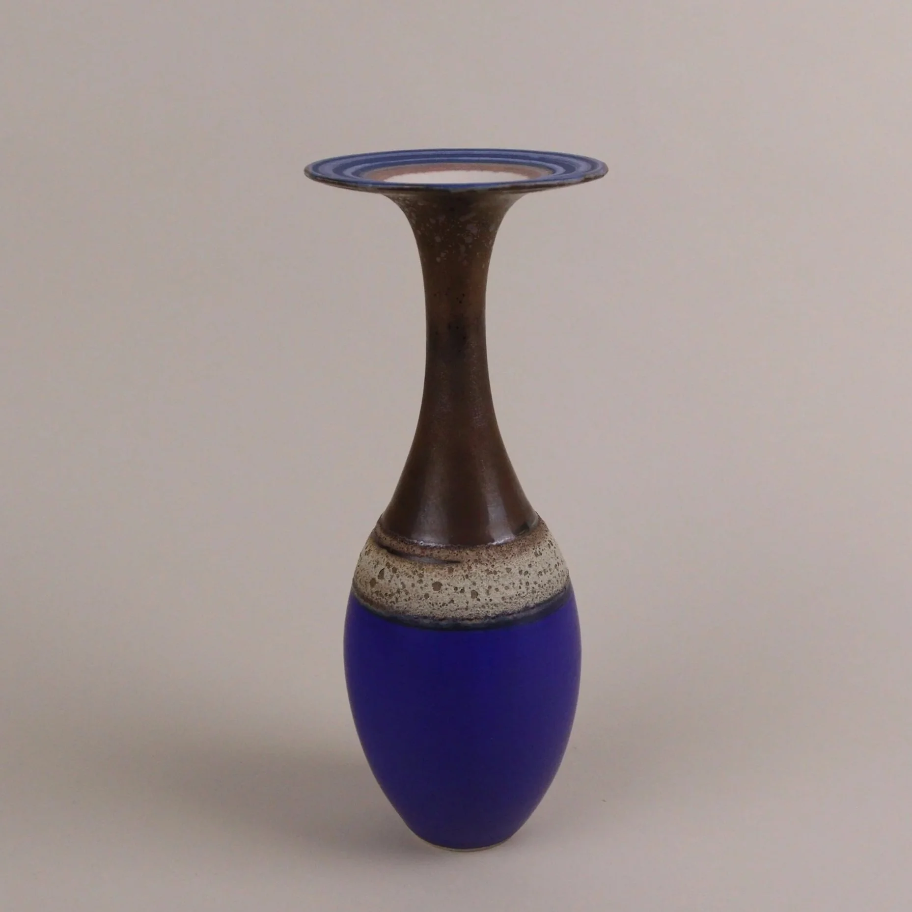 Bronze Necked Fluted Vase