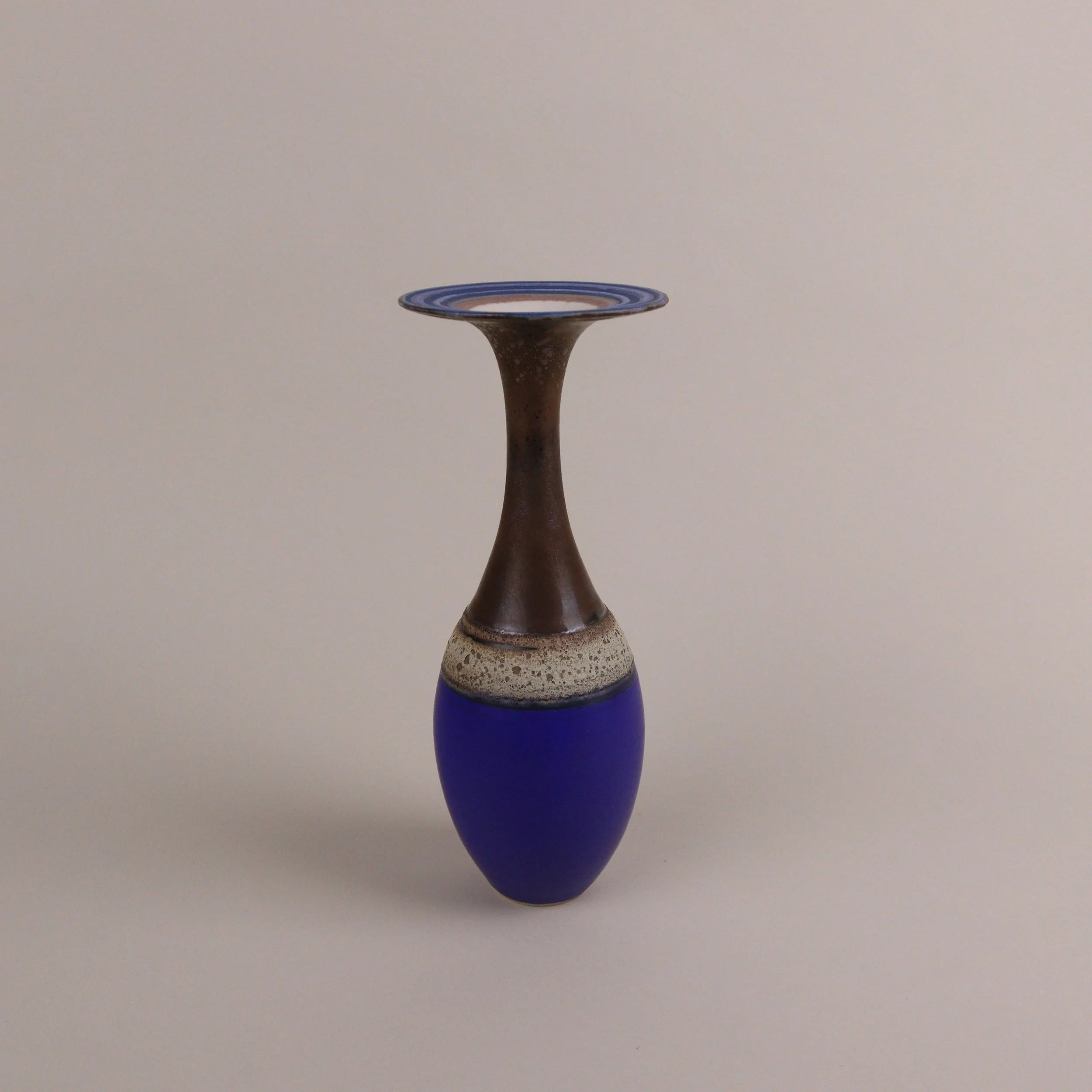 Bronze Necked Fluted Vase