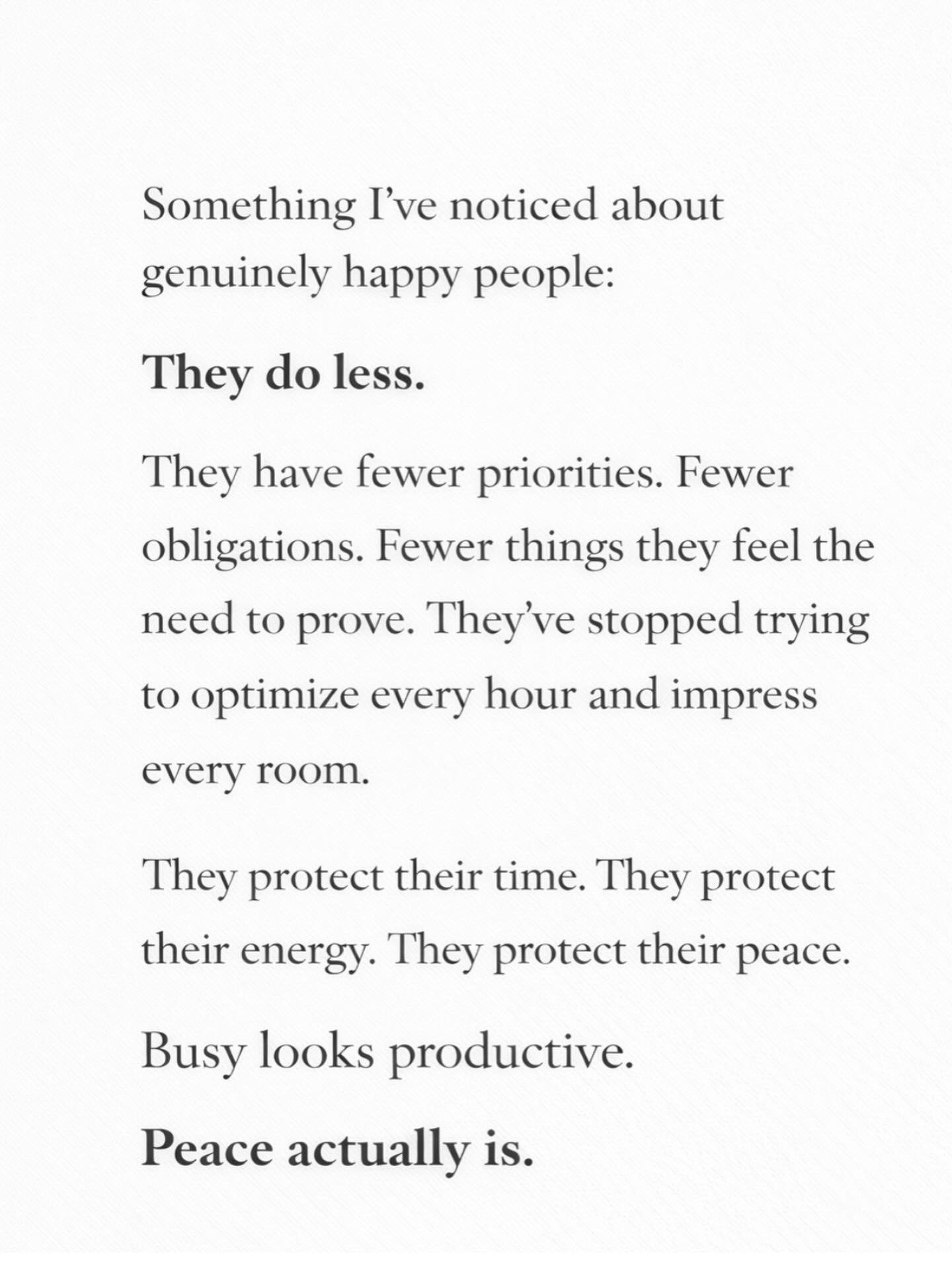I used to think the goal was to fit more in.

More meetings. More output. More momentum.
Just keep stacking and calling it progress. What if the real shift isn&rsquo;t doing more, but getting sharper about what actually deserves your time?

Cutting w