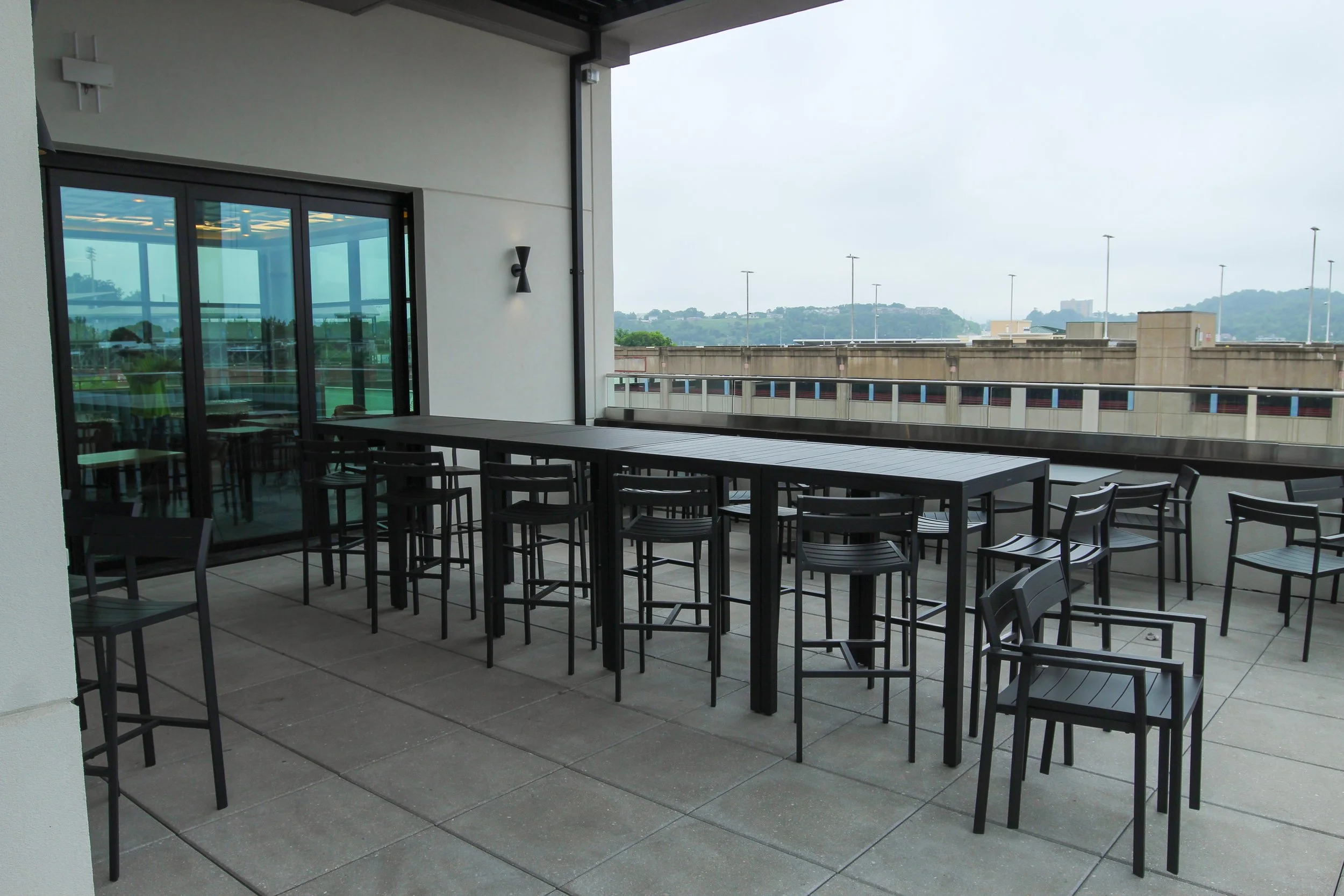 Embassy Suites by Hilton is a 7th floor remodel and renovation by P&C Construction in downtown Chattanooga, TN of their top floor restaurant, kitchen, bar, and outdoor patio, as well as first floor training facilities and more.