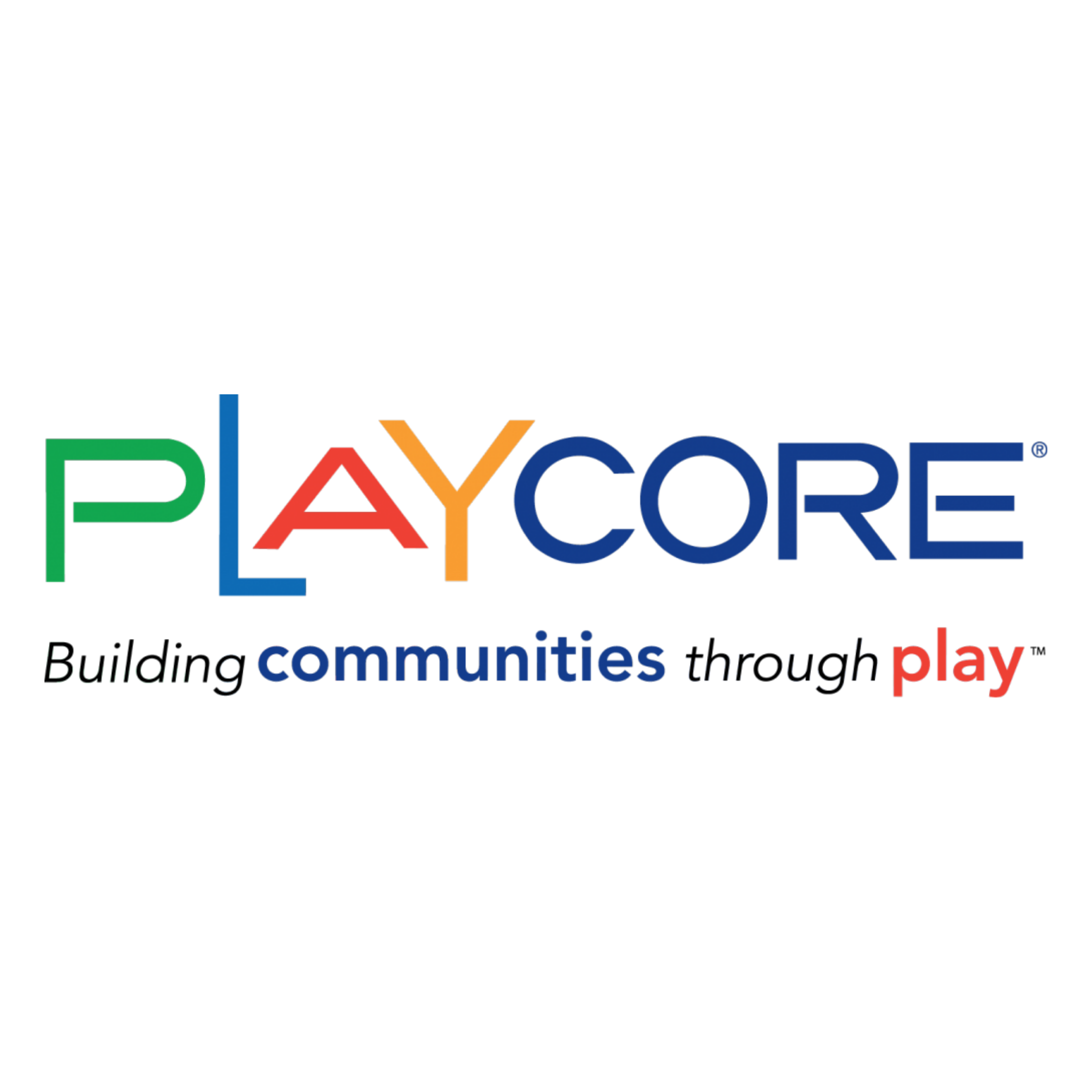 Playcore logo with the tagline "Empowering communities for life" below it.