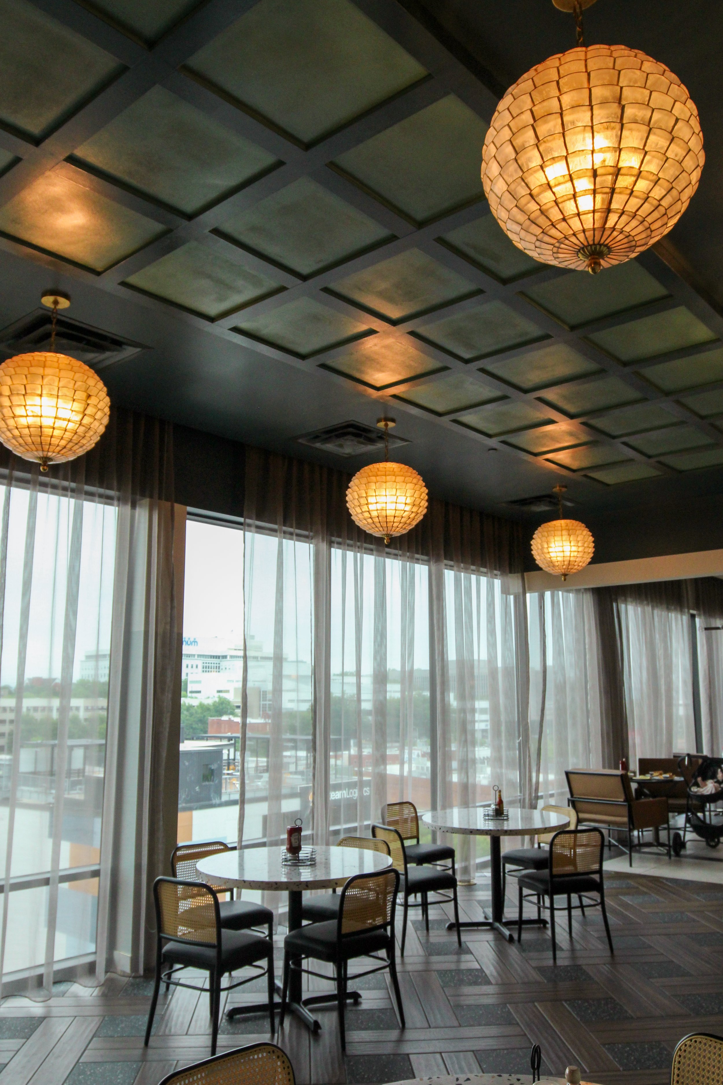 Embassy Suites by Hilton is a 7th floor remodel and renovation by P&C Construction in downtown Chattanooga, TN of their top floor restaurant, kitchen, bar, and outdoor patio, as well as first floor training facilities and more.