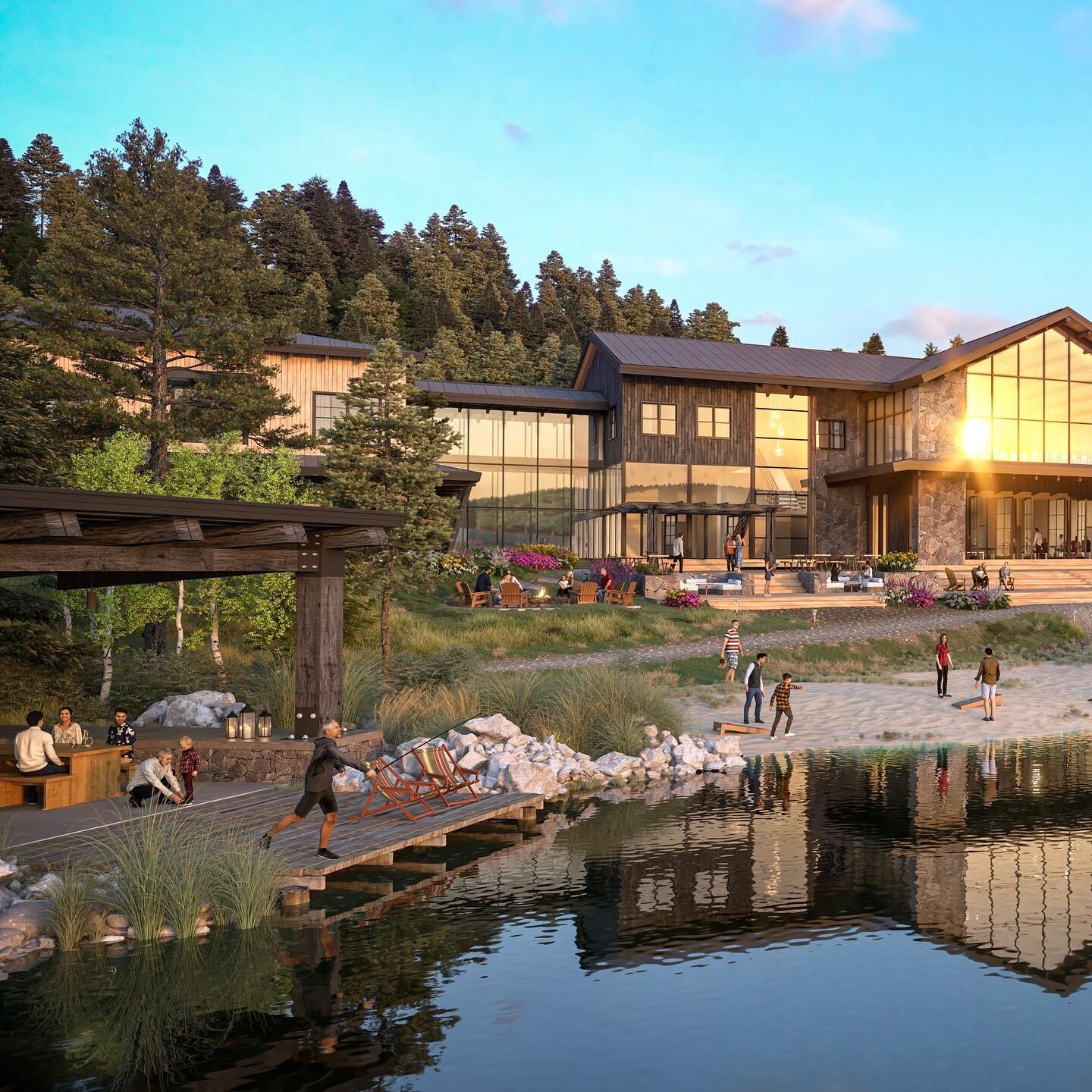 Escape to the great outdoors at this mountain retreat center.
.
Architecture by @359design 
.
.
.

#archviz #architecture #architecturevisualization #photorealism #interiordesign #cgi #3dsmax #coronarender #vray #archdaily #renderzone #renderweekly #