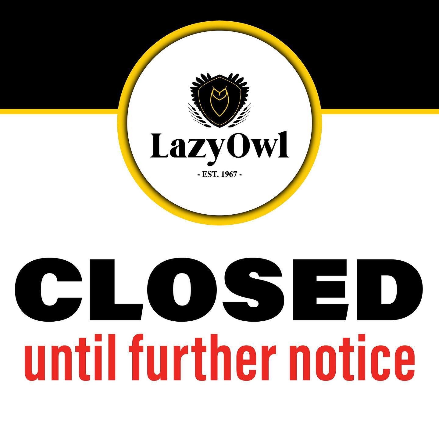 The Lazy Owl will be closed until further notice. With the rise in Covid-19 cases and students working remotely, we have decided to postpone our reopening. Keep an eye out for future updates by checking our website!⁠
⁠
⁠
#regina #reginask #sask #yqrl