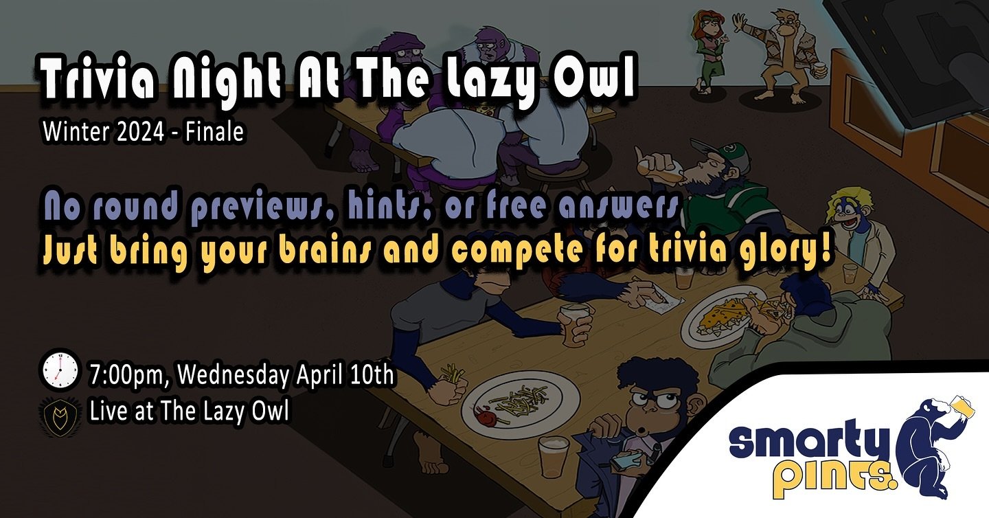 Trivia Night: April 10, 7 PM 🌟 

No sneak peeks, no hints, just your brilliance required. See you there!