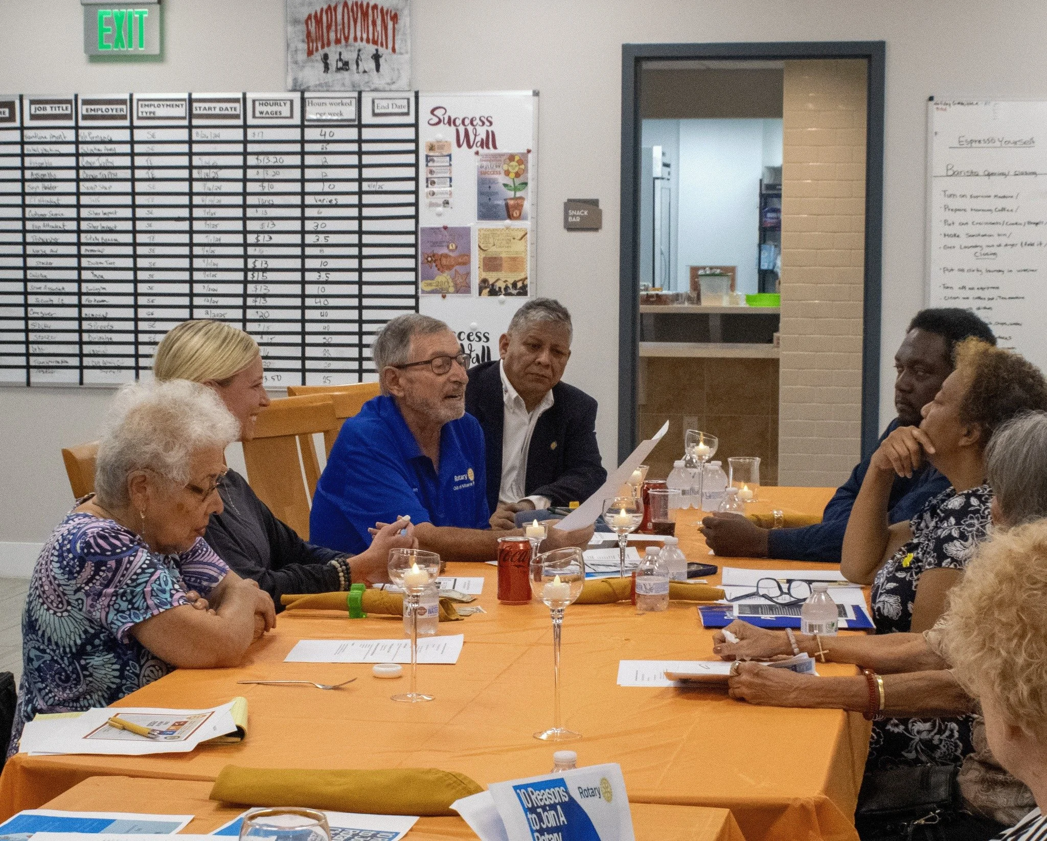 Today we were honored to be able to host members of the Rotary Club of Miramar-Pines for a collaborative luncheon! We were thrilled to show them our Clubhouse and share the power and history of the Clubhouse model. The food was served by our Chef and