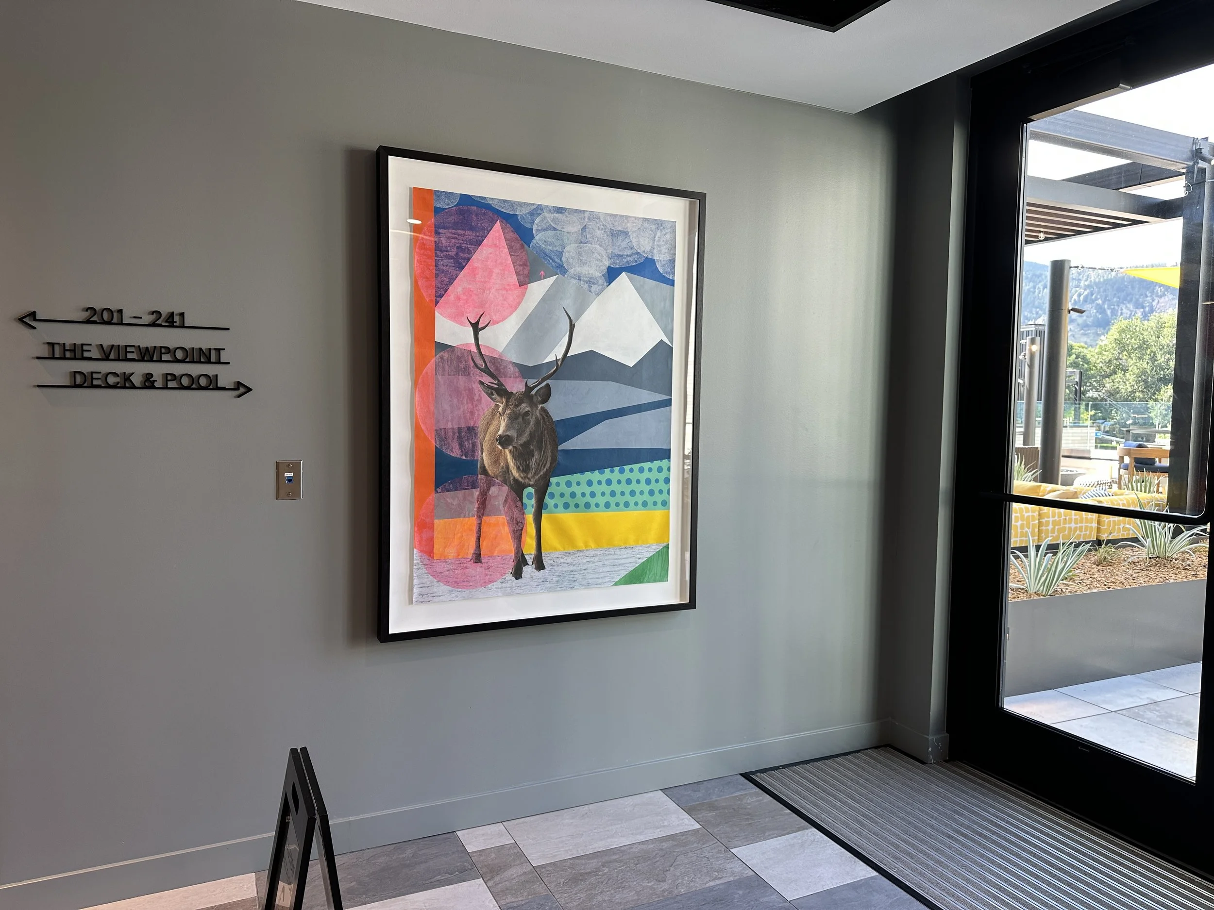 Where the Snowline Recedes, acrylic & collage on polytab, 60" x 36"