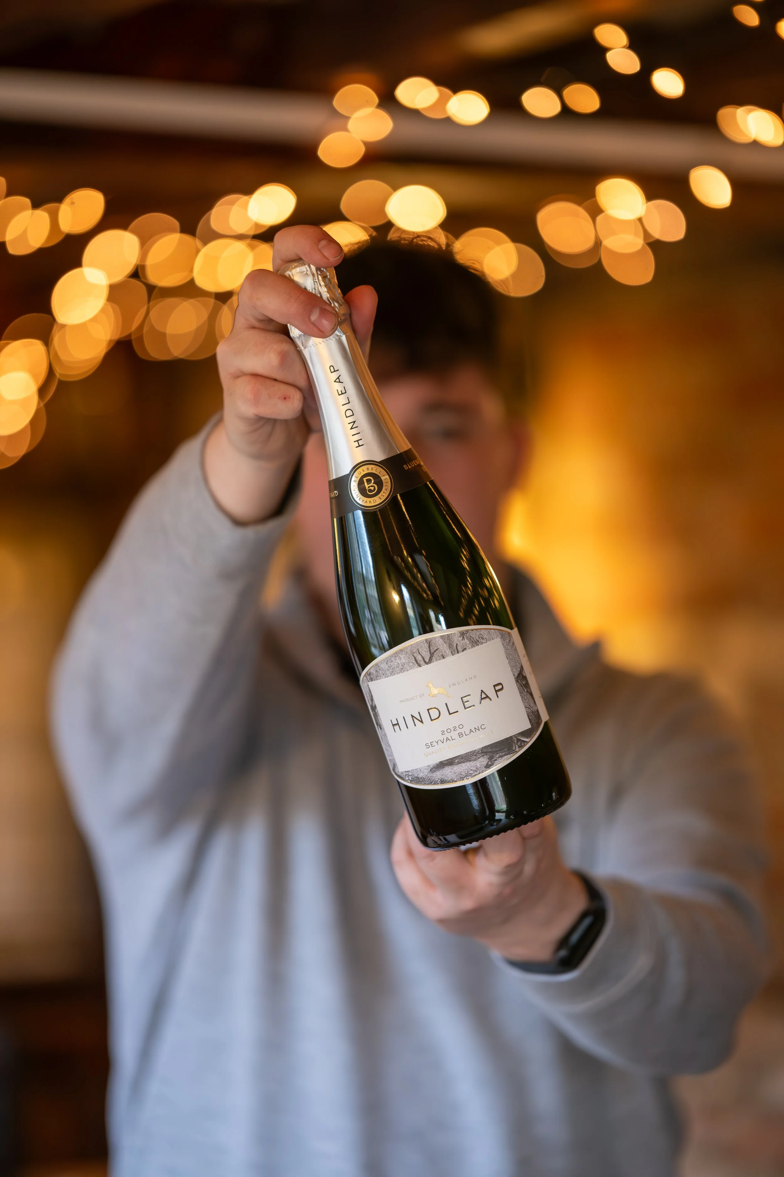 A bottle of Hindleap wine at the George and Dragon, Swallowfield