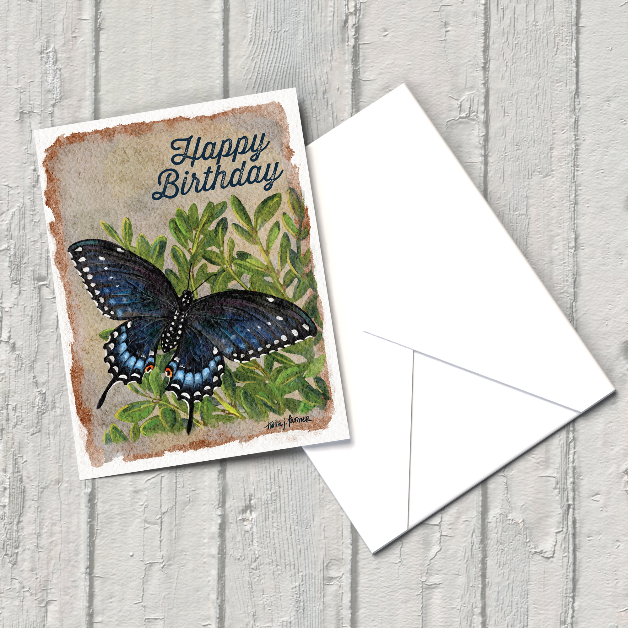 "Black Swallowtail" Birthday Card