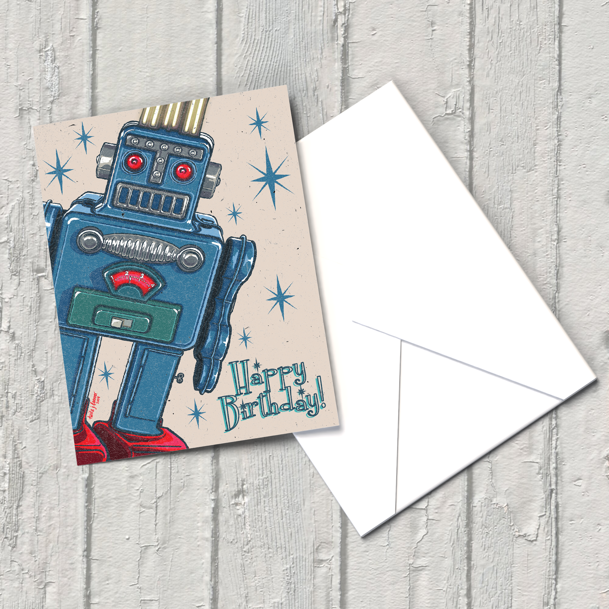 "Robot" Birthday Card