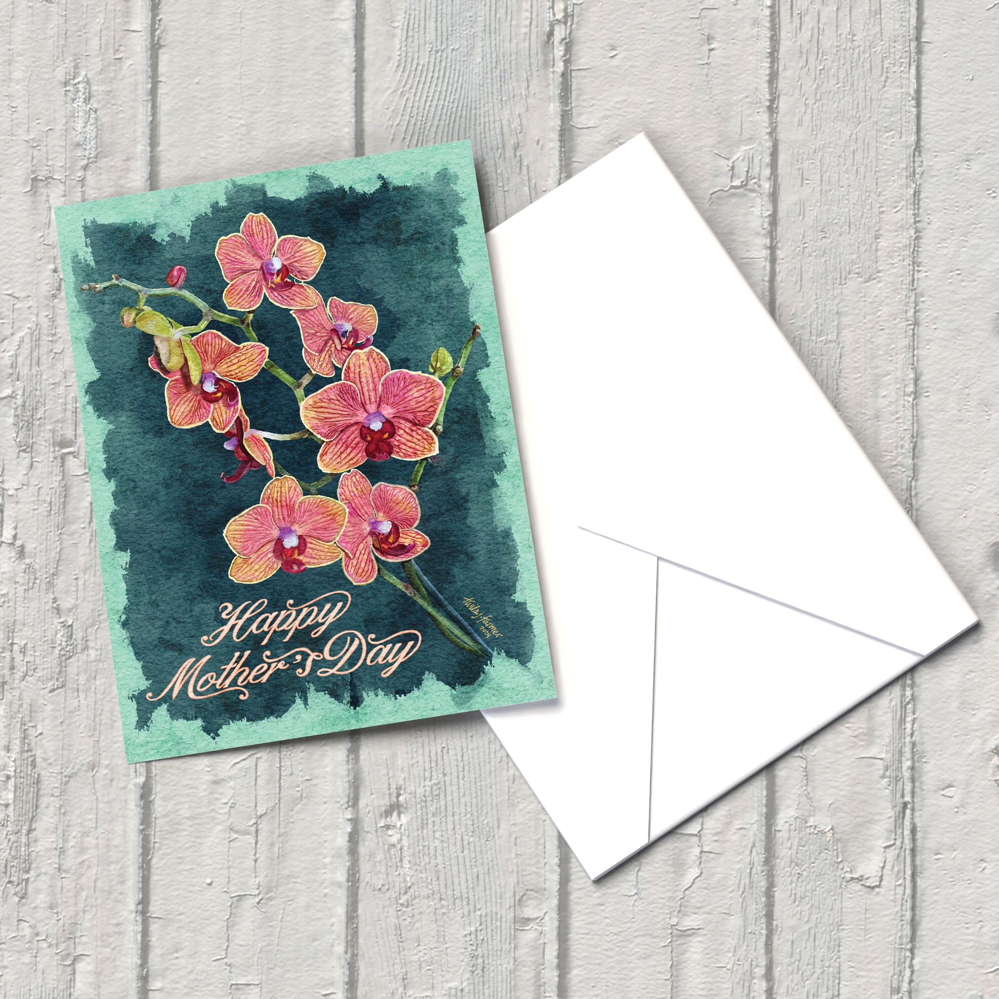 "Orchids" Mother's Day Card