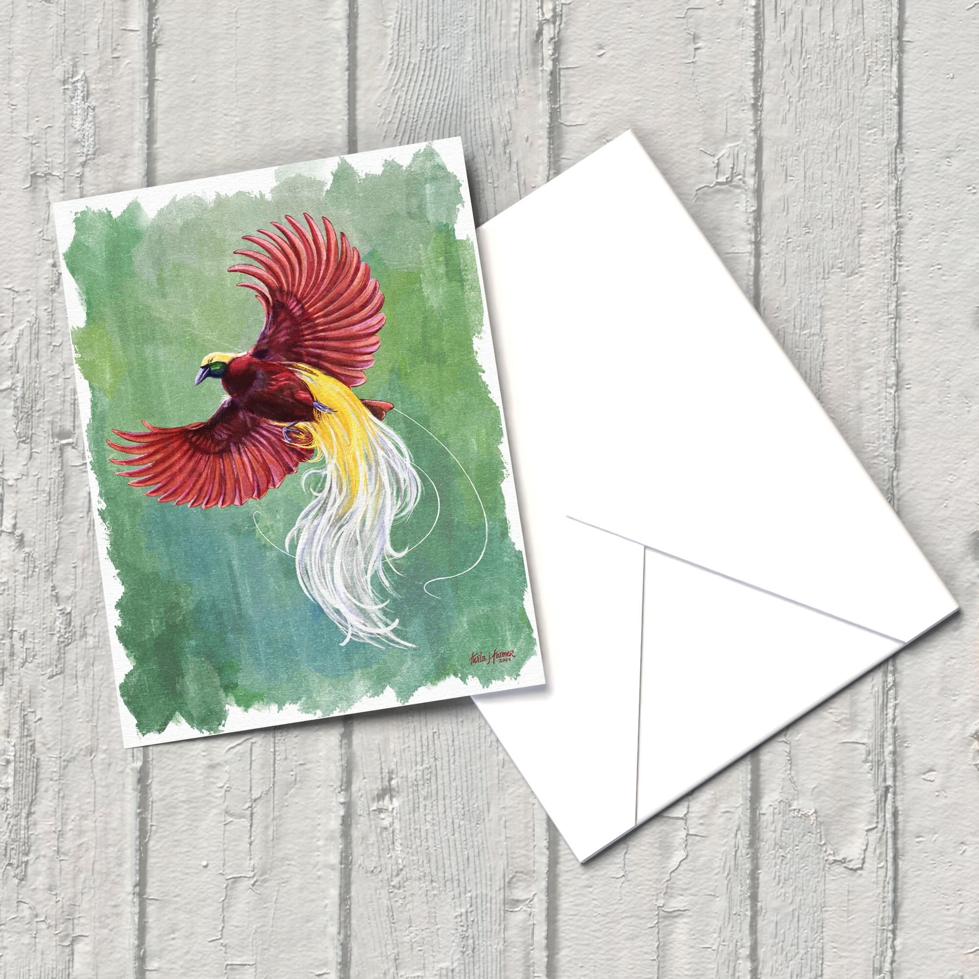 "Bird of Paradise" Blank Greeting Card
