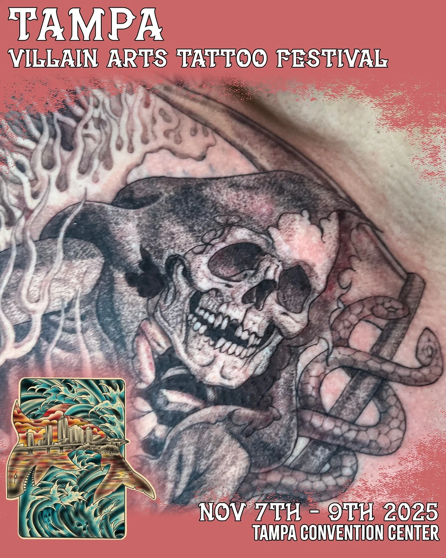 Come hang out at the @villainarts convention in Tampa next weekend!! I&rsquo;ll have a shit ton of flash and hopefully some new merch and stuff! I&rsquo;ll be splitting a booth with the very talented @adoredtattoos representing @electricgolddowntown