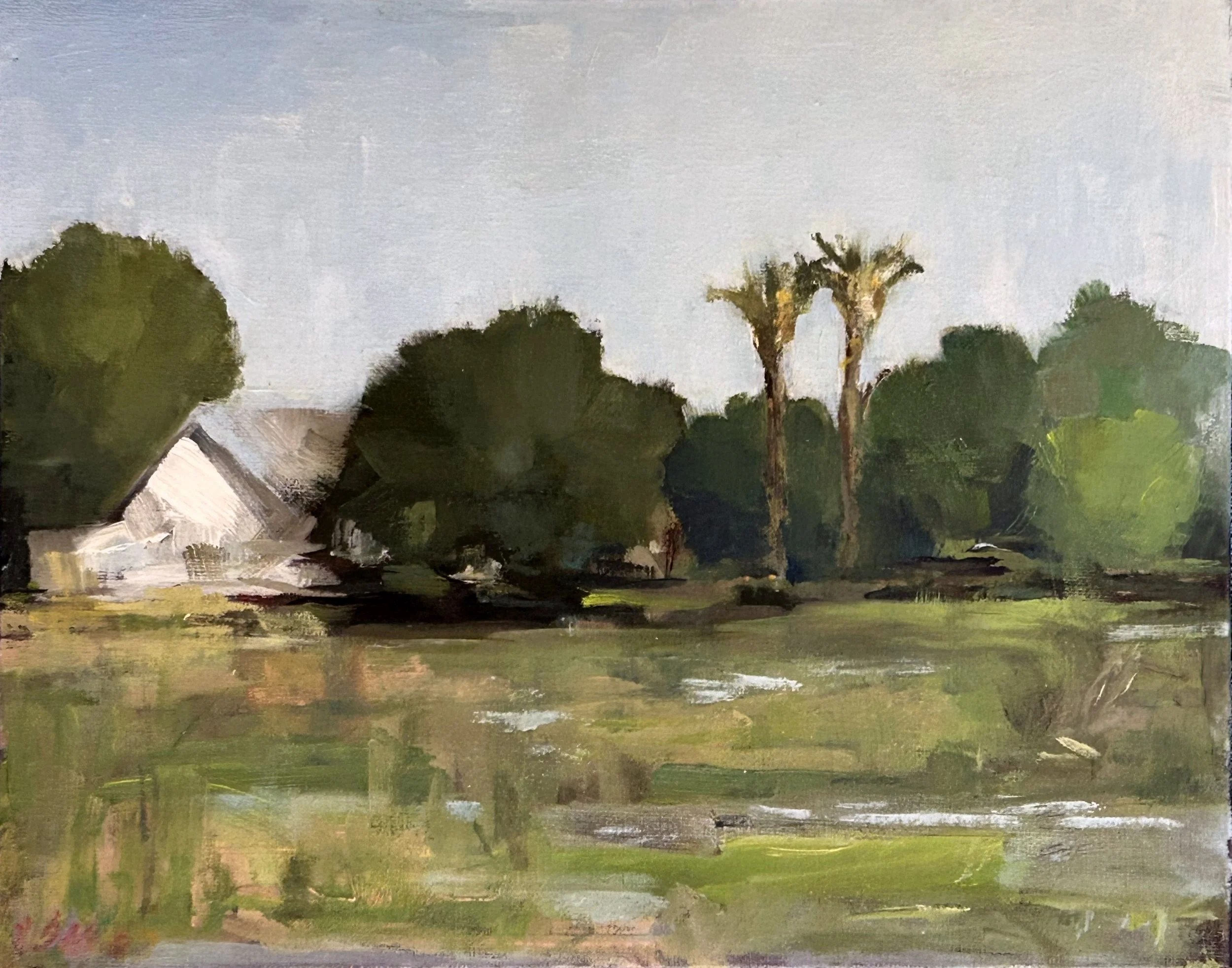 Palmetto Palmetto (2023)  

oil on linen panel en plein air
8 x 10 inches framed

