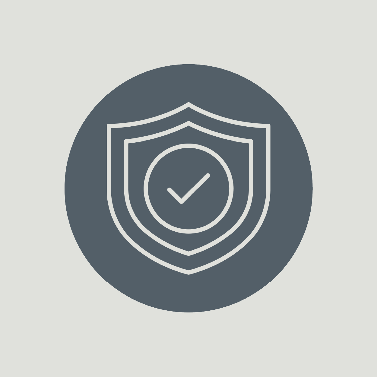 Shield icon with a checkmark inside, symbolizing security or protection.