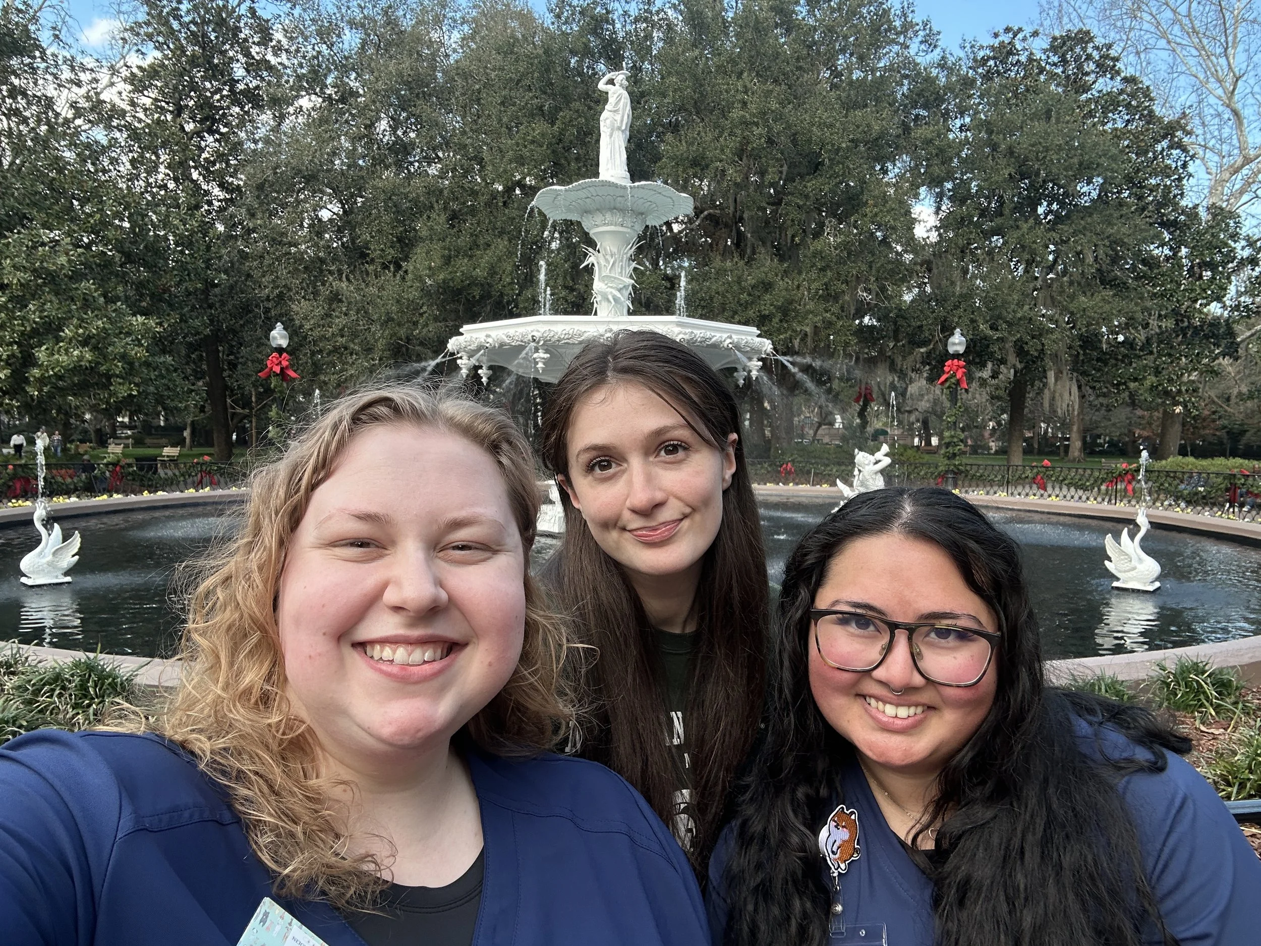 Neighborhood Vet team in front of Forsyth Park Fountain.