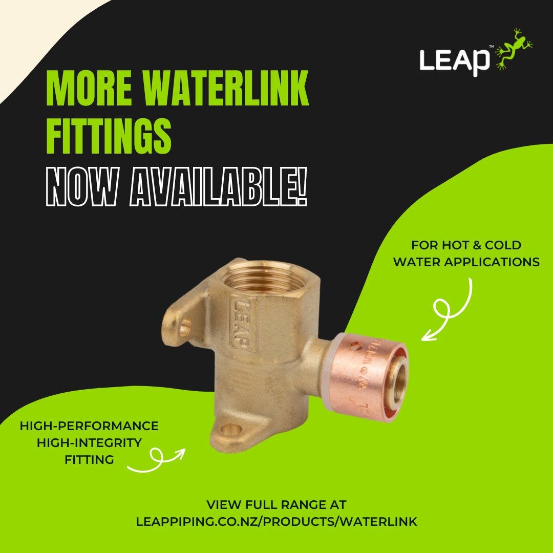 More WaterLink Fittings, Now Available! 🦎

Swipe left ⬅️ to see what's been added to the range 🛠

Contact your local branch to find out more! 📞

#PlumbingSystem  #PipingSystem #plumbingnz #plumbing #nzplumbingsystem #nzplumbing #LEAPSystems