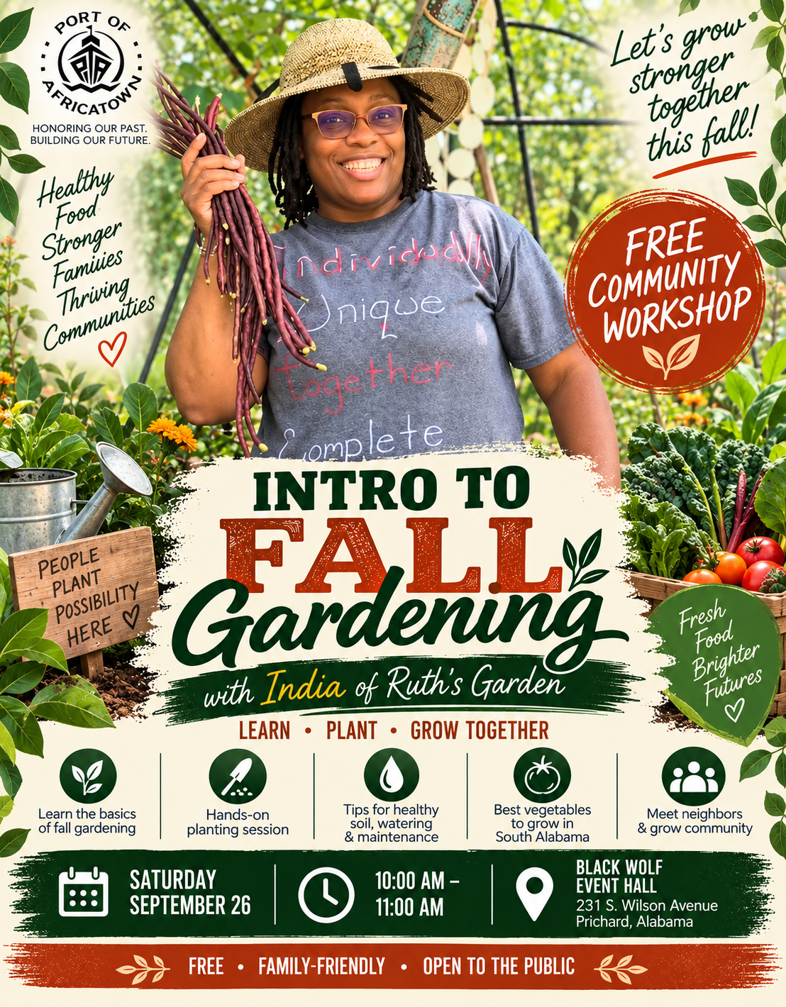 Growing Community: Port of Africatown Hosts Fall Gardening Workshop