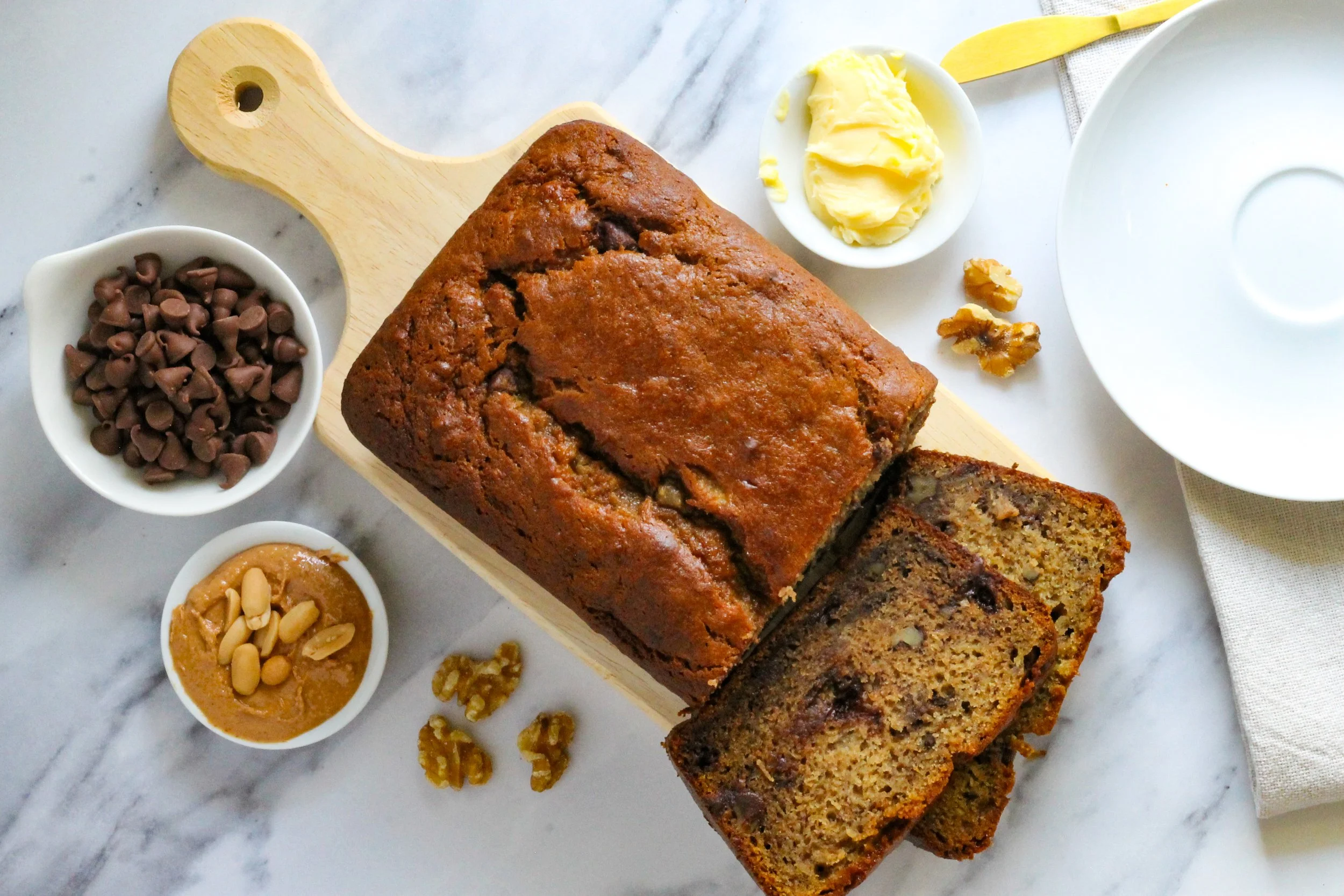 Peanut Butter Chocolate Chip Banana Bread