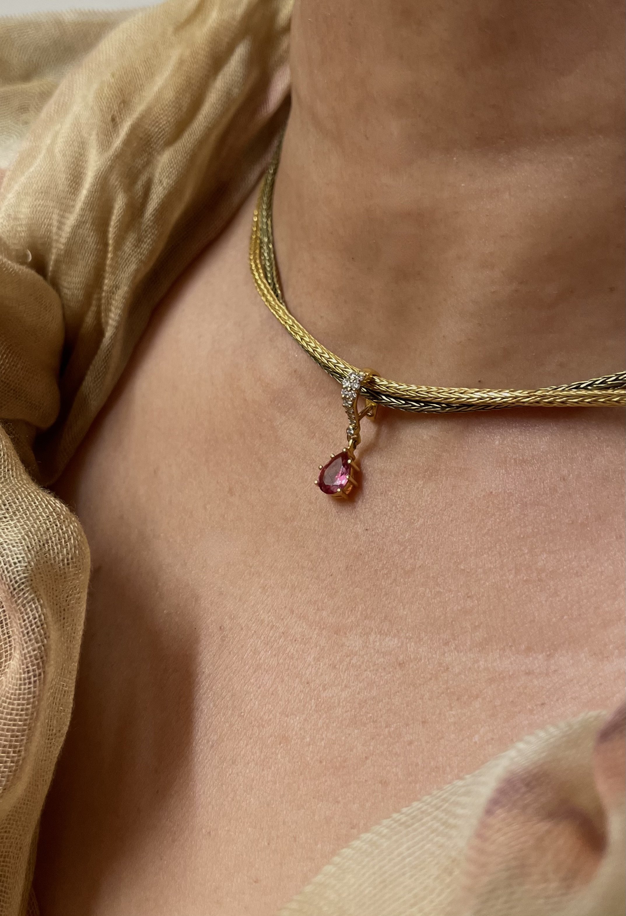 Gold Charm Pink Tourmaline Model Elissar Jewels .jpeg