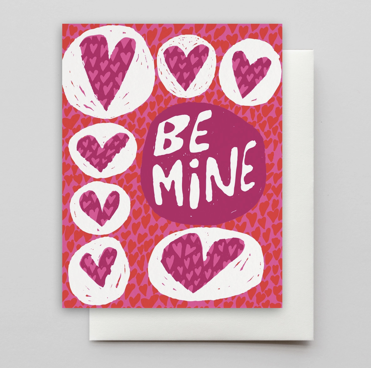 Be Mine Stacked Hearts Card