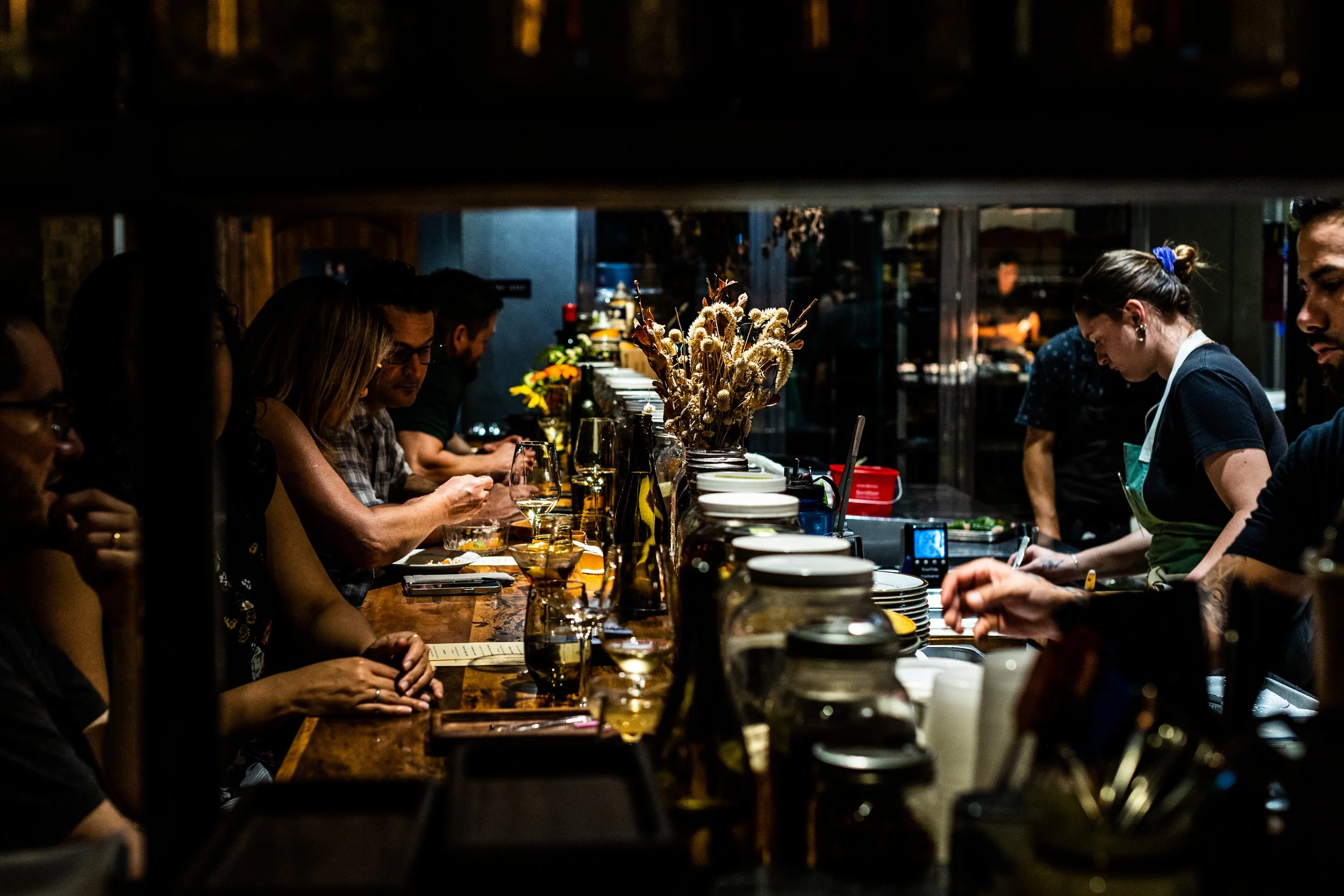 Chef's Counter with view into kitchen
