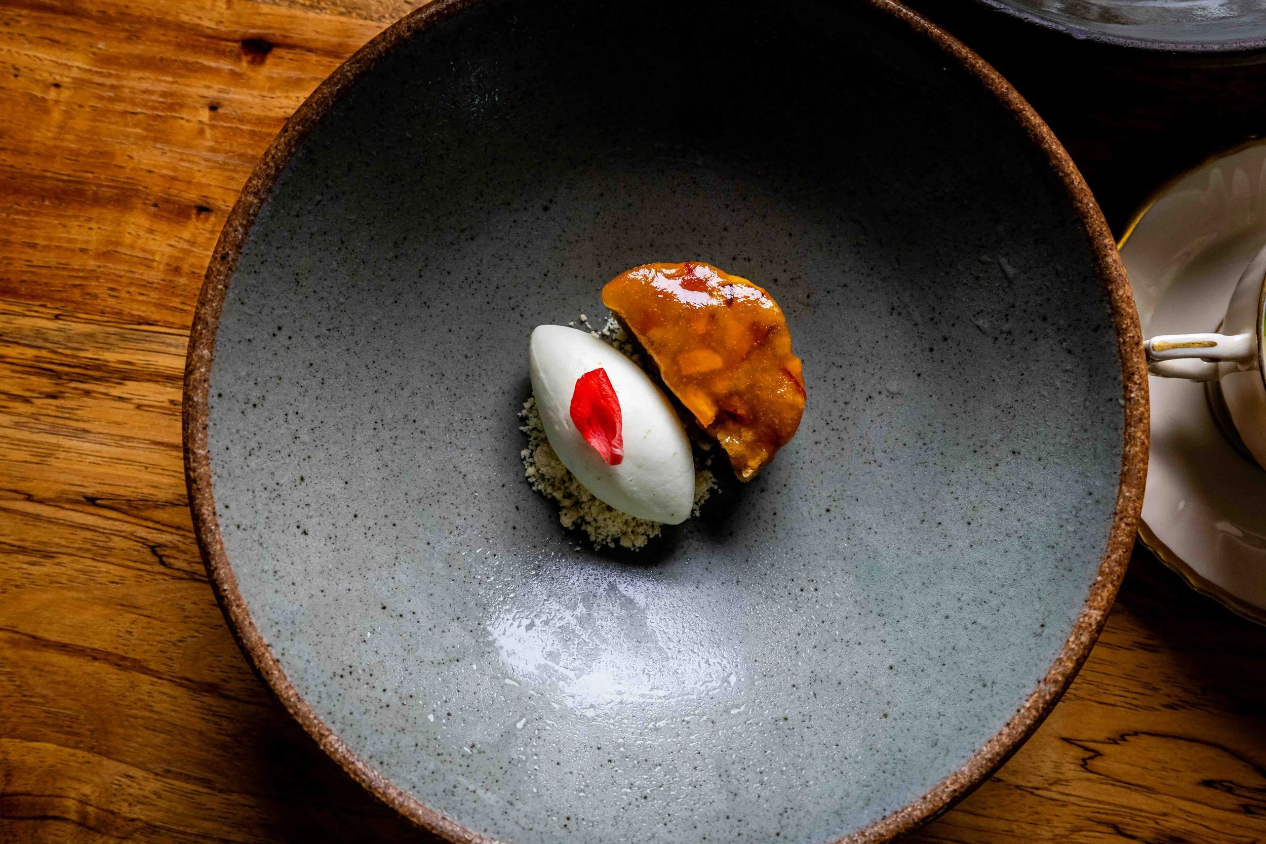 pecan frangipane with Texas tarragon ice cream
