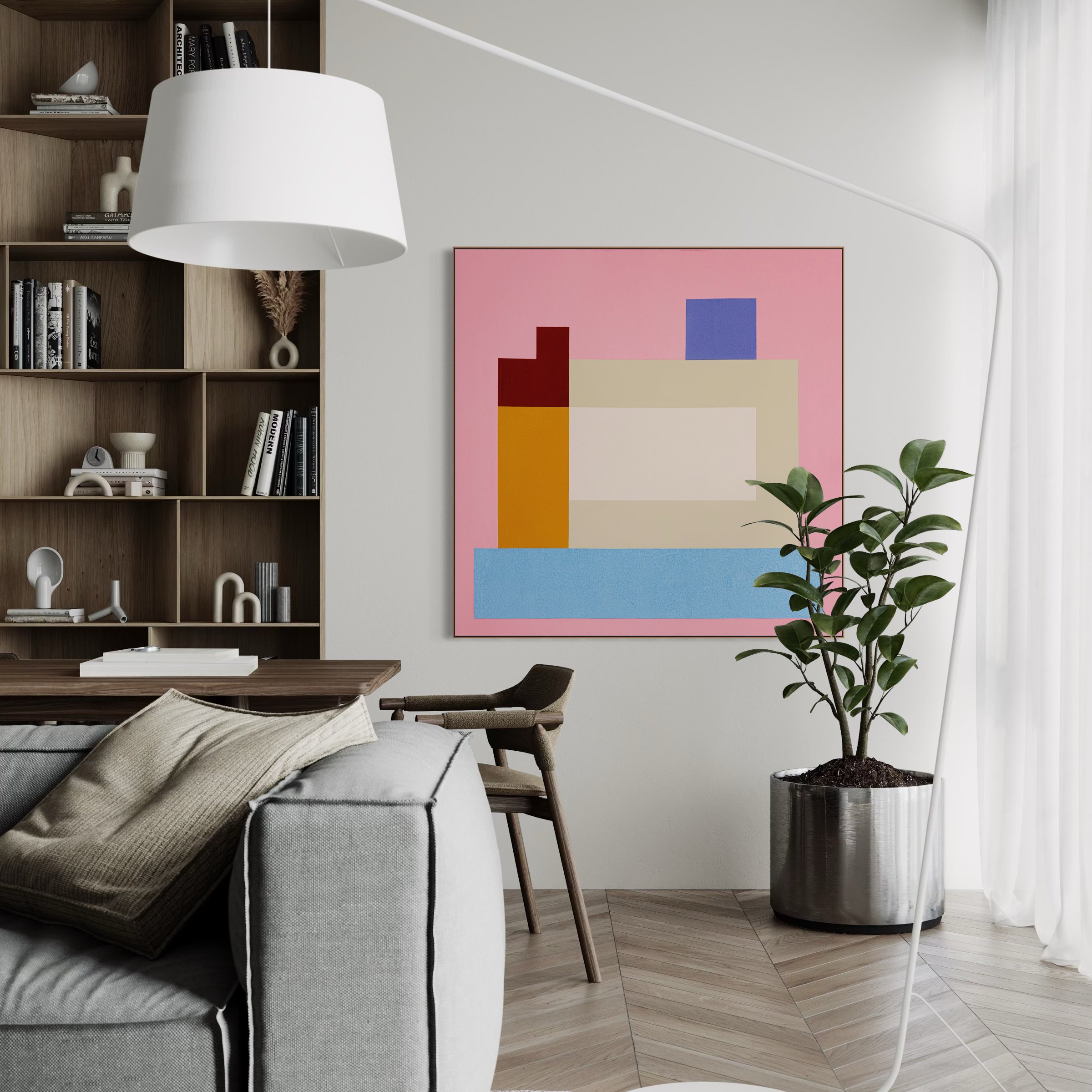 original textured abstract painting 36x36 mixed media acrylic gel stucco on canvas contemporary modern color field Los Angeles artist Gleici Rufatto ready to hang large wall art58.jpeg
