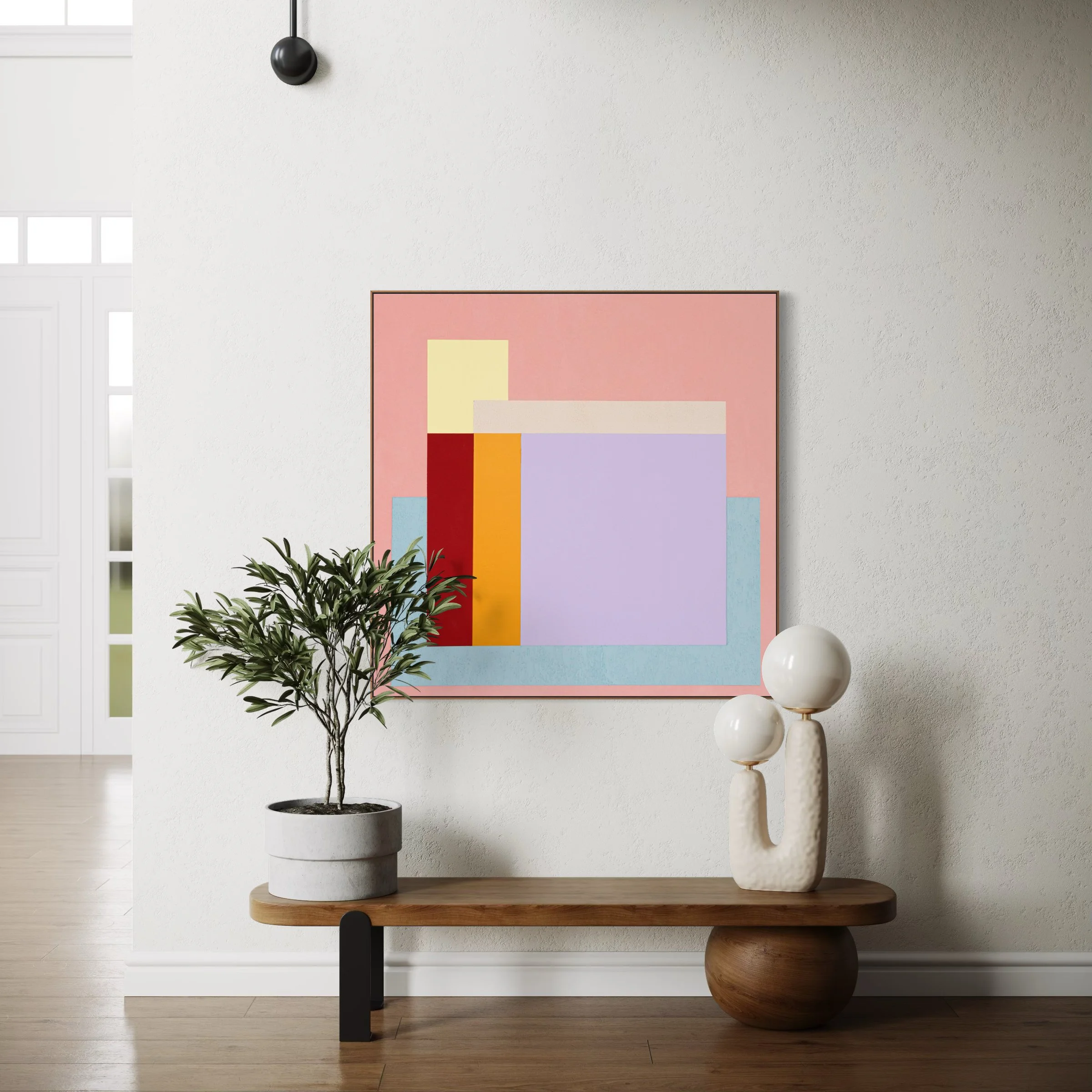 original textured abstract painting 36x36 mixed media acrylic gel stucco on canvas contemporary modern color field Los Angeles artist Gleici Rufatto ready to hang large wall art07.jpeg