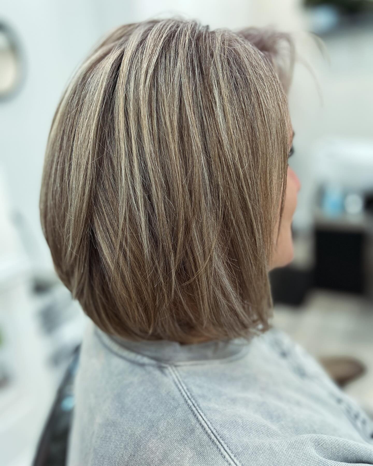 This gorgeous gal came in wanting to go blonde and still have dimension. She struggles with her greys and wanted to achieve all over lightness and blend her grey in. 

This was a 3.5 hour process. Full foil, remixing lightener multiple times, root sm