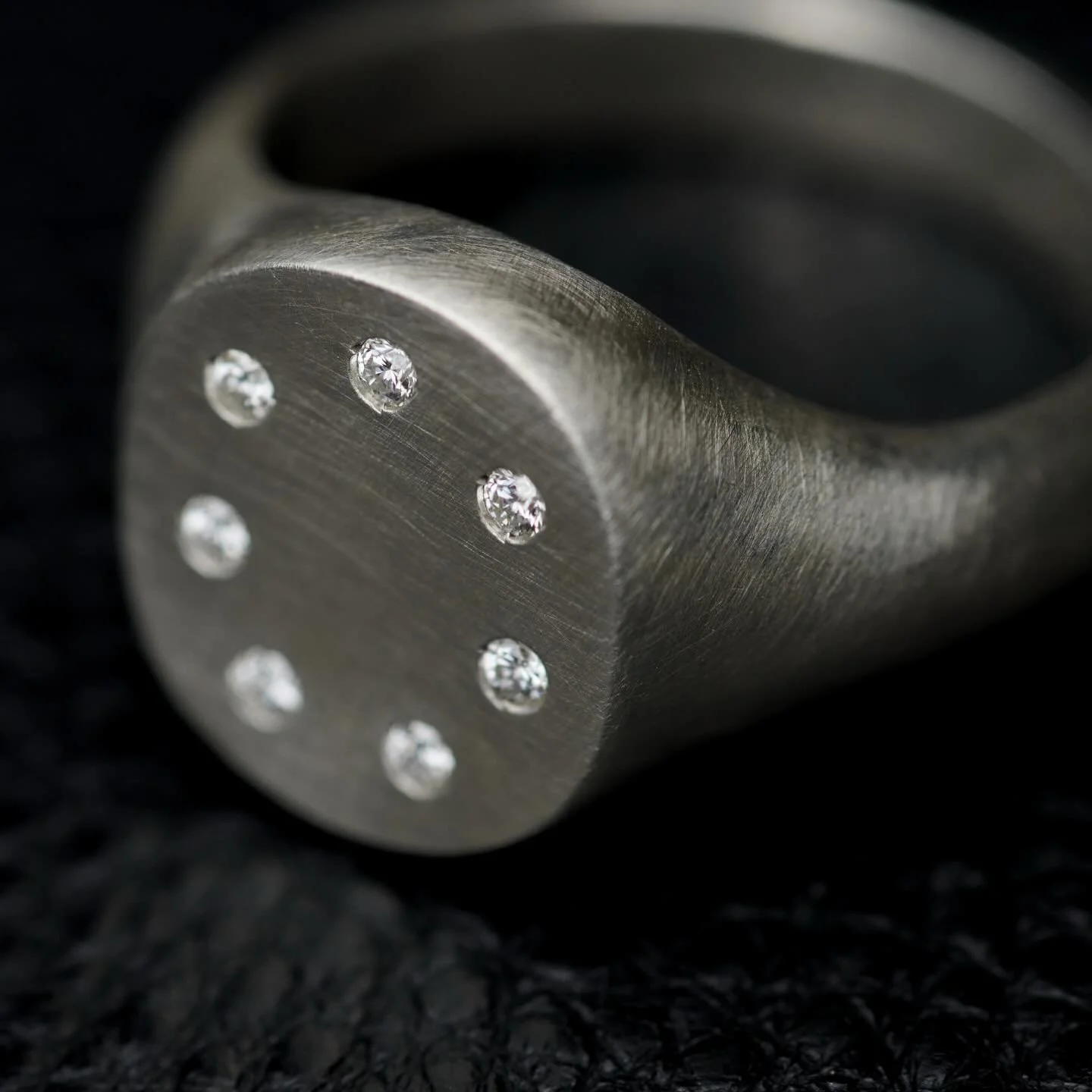 Introducing the Bardo Signet
A new piece from the summer collection

Heavy, sculptural, with broad softened edges and small diamonds set along the face

Made in brushed silver and cast from the original wax carving
