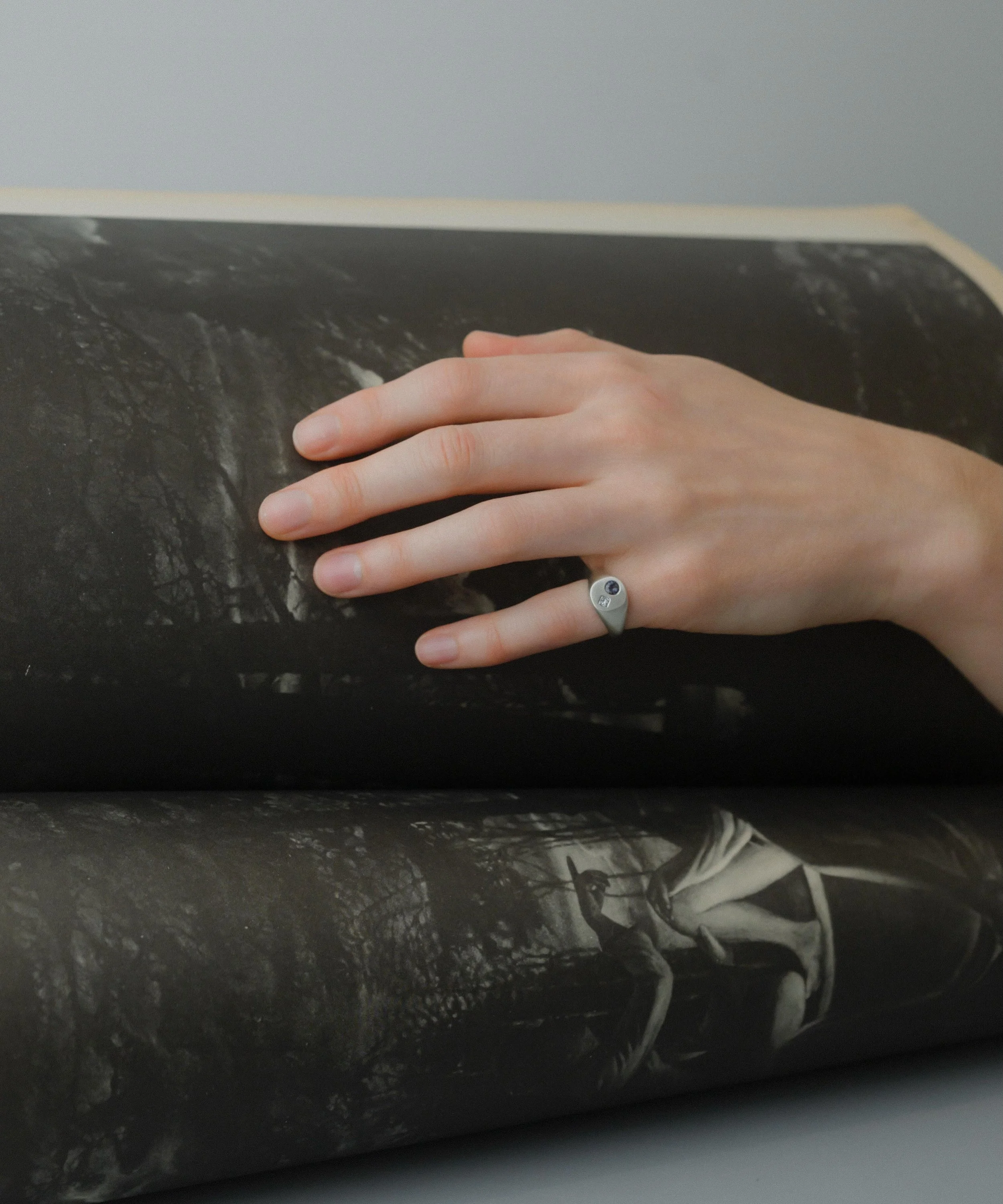 The Parade Signet
natural alexandrite and diamond

worn by Emma @seamimes 
photographed by @jennileem