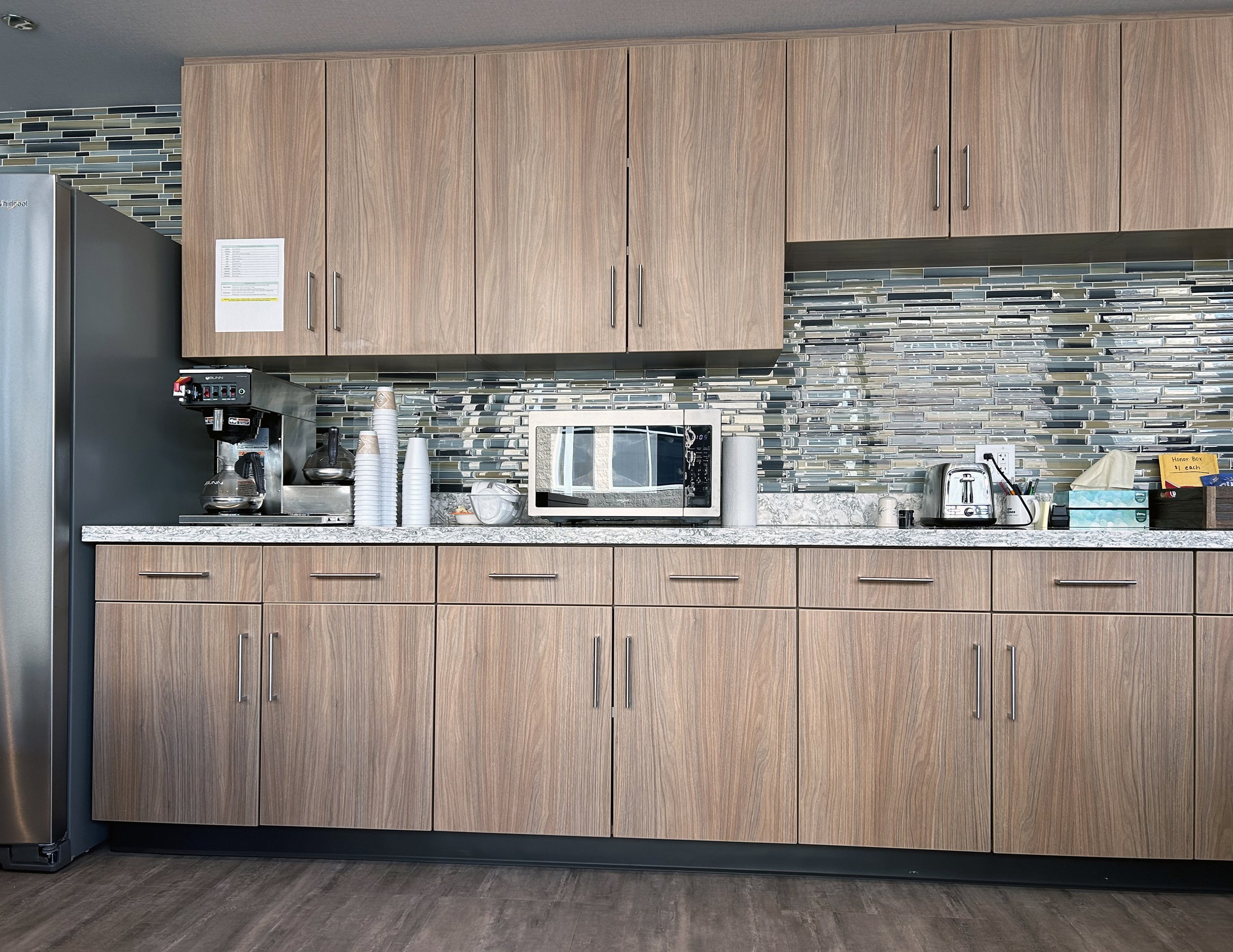 Credit Union Reception Desk and Kitchenette